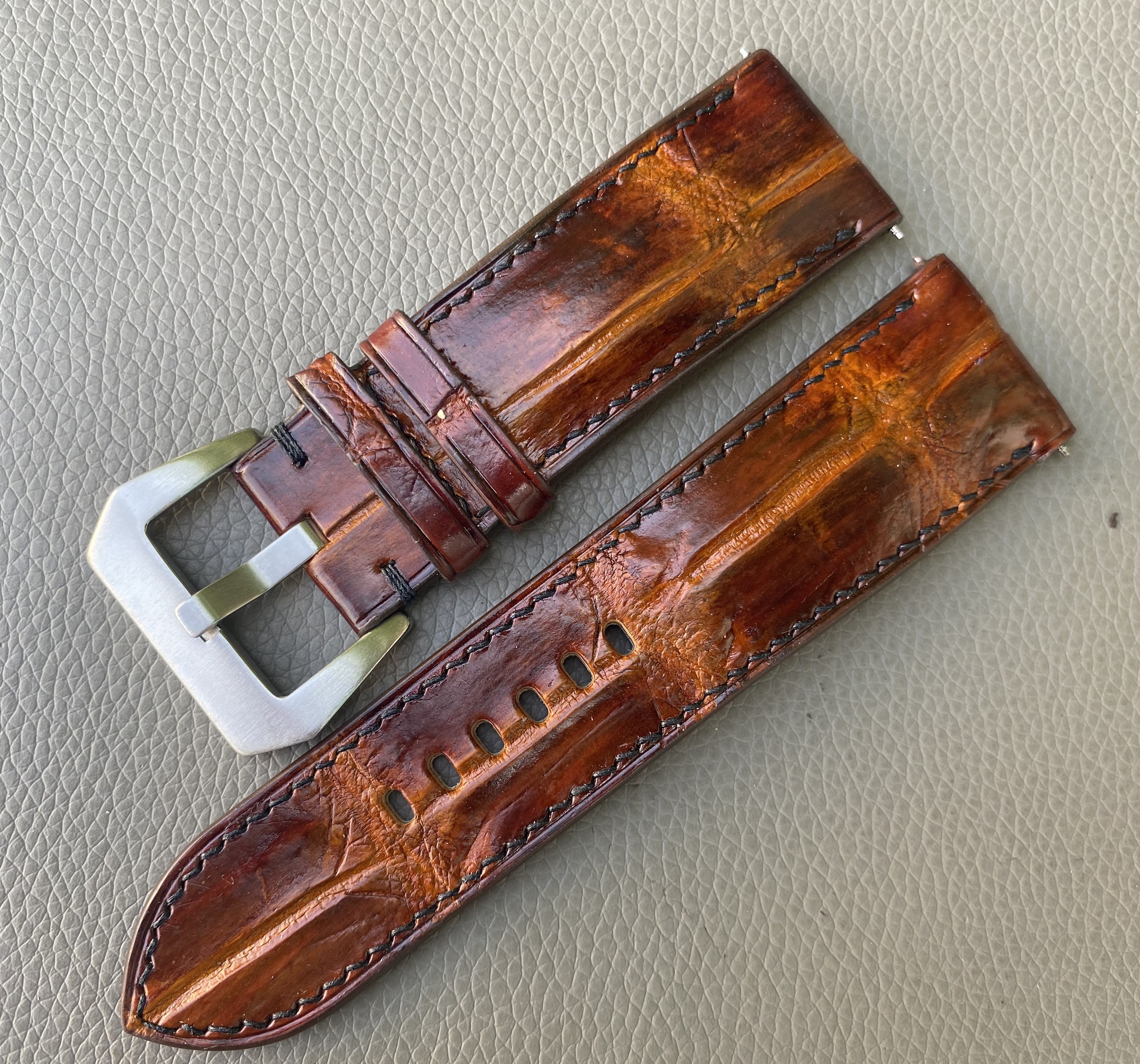 Patina Genuine Alligator Crocodile Leather watch strap band - Image 2