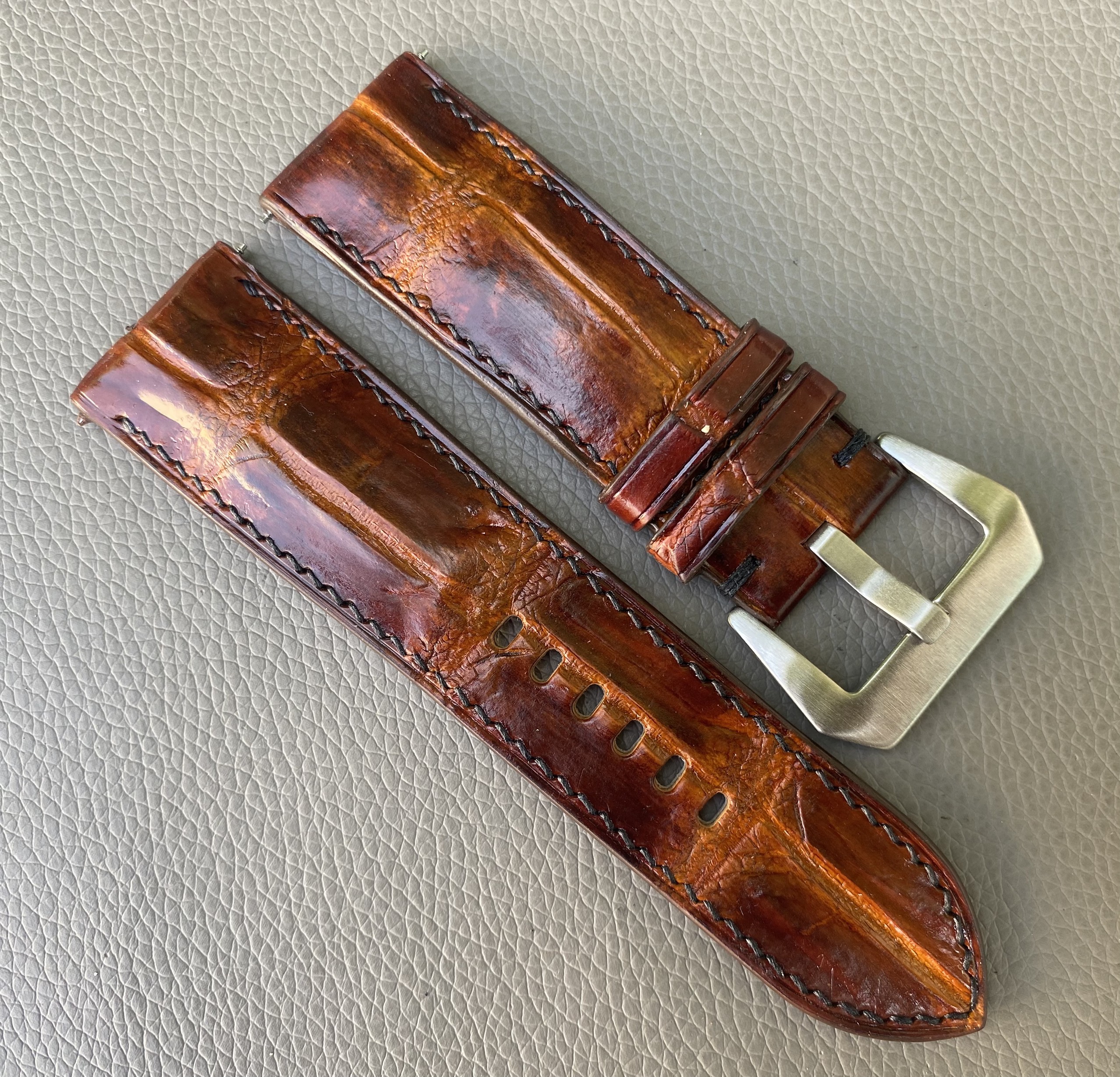 Patina Genuine Alligator Crocodile Leather watch strap band