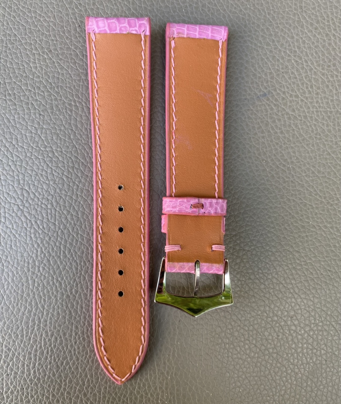 Pink Genuine Lizard Leather Watch Strap Band - Image 3