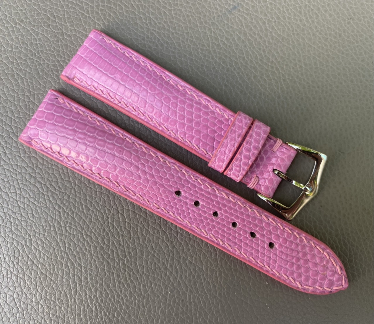 Pink Genuine Lizard Leather Watch Strap Band