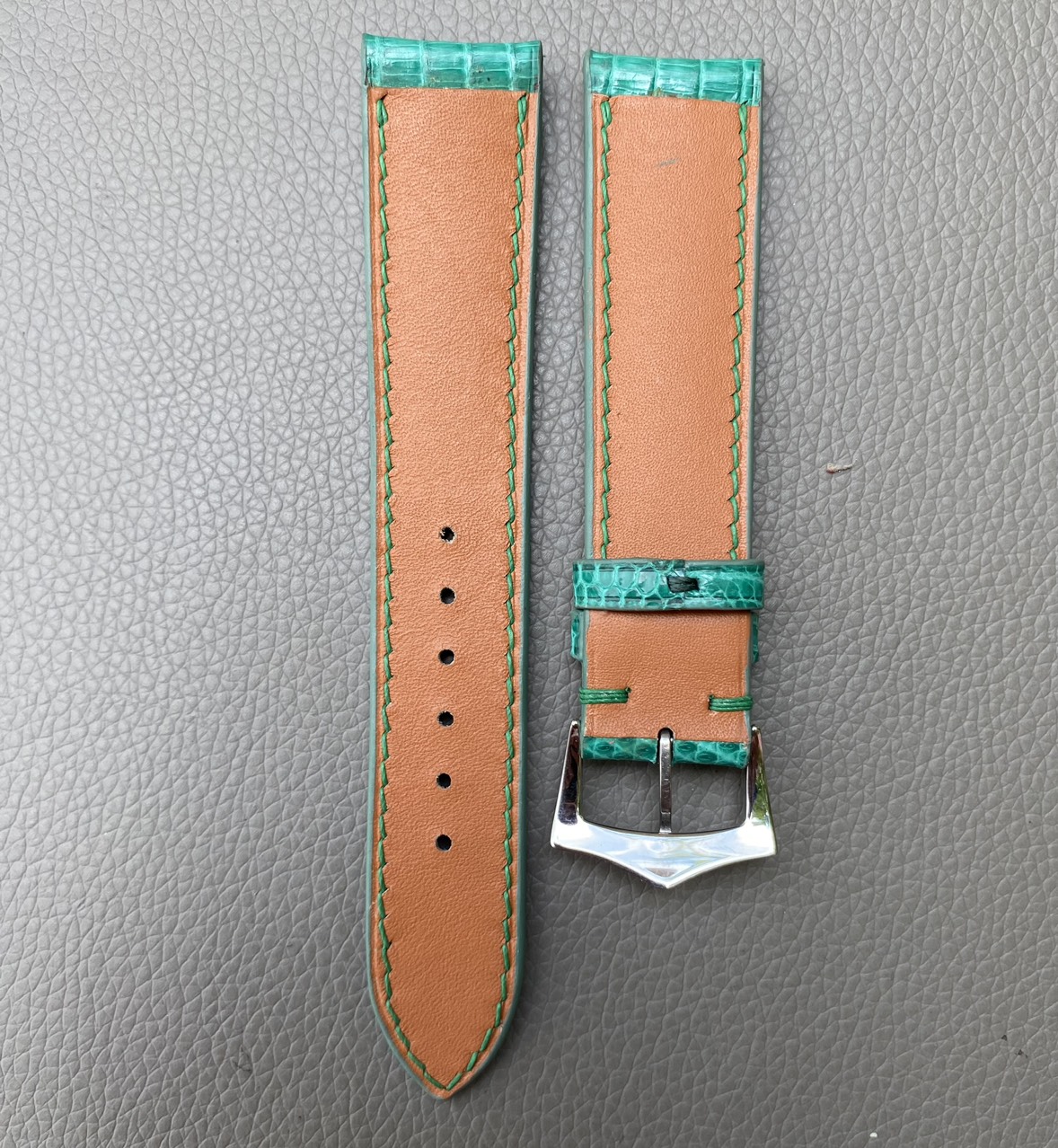 Turquoise Genuine Lizard Leather Watch Strap Band - Image 3