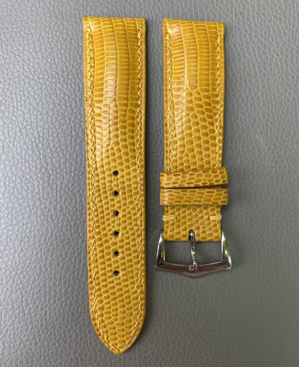 Yellow Genuine Lizard Leather Watch Strap Band - Image 2