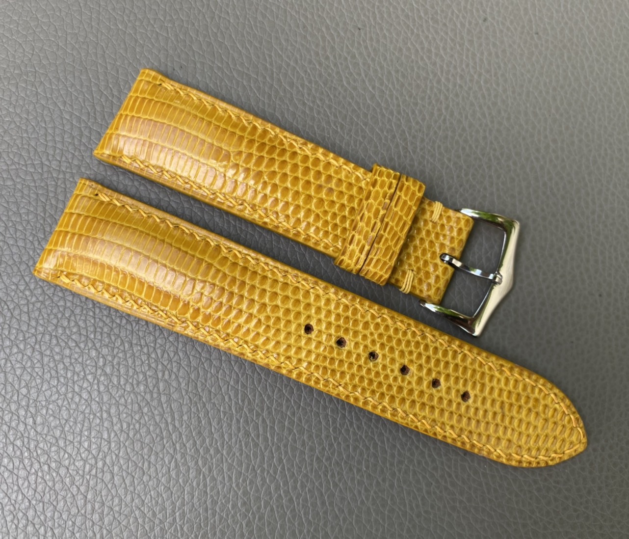 Yellow Genuine Lizard Leather Watch Strap Band