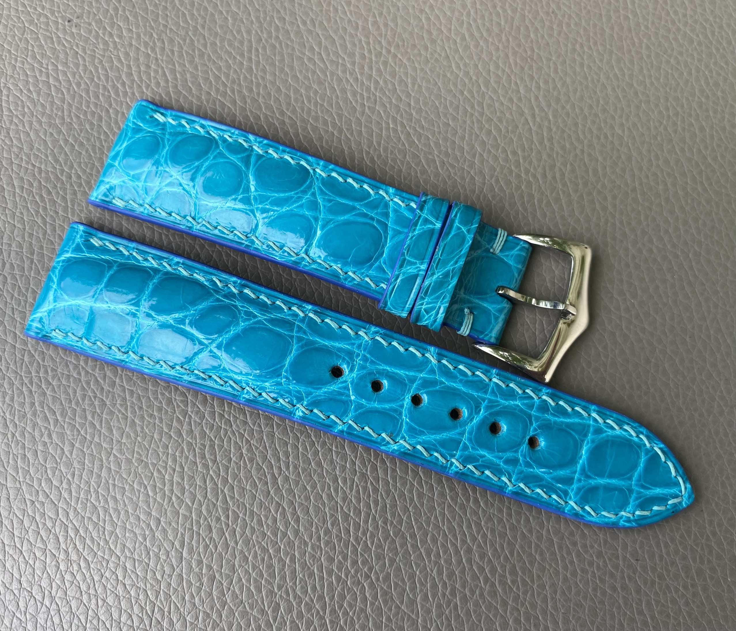 Turquoise Genuine Alligator Crocodile Leather watch strap band