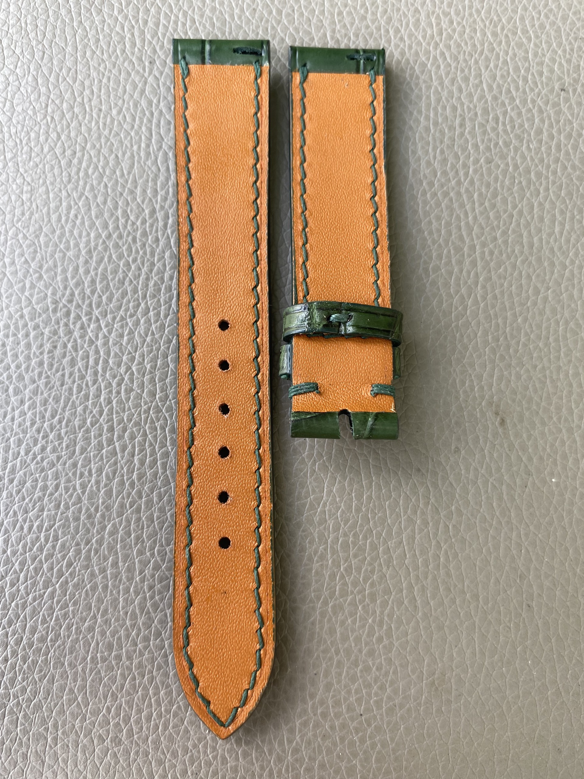 Green Genuine Alligator Crocodile Leather watch strap band - Image 3