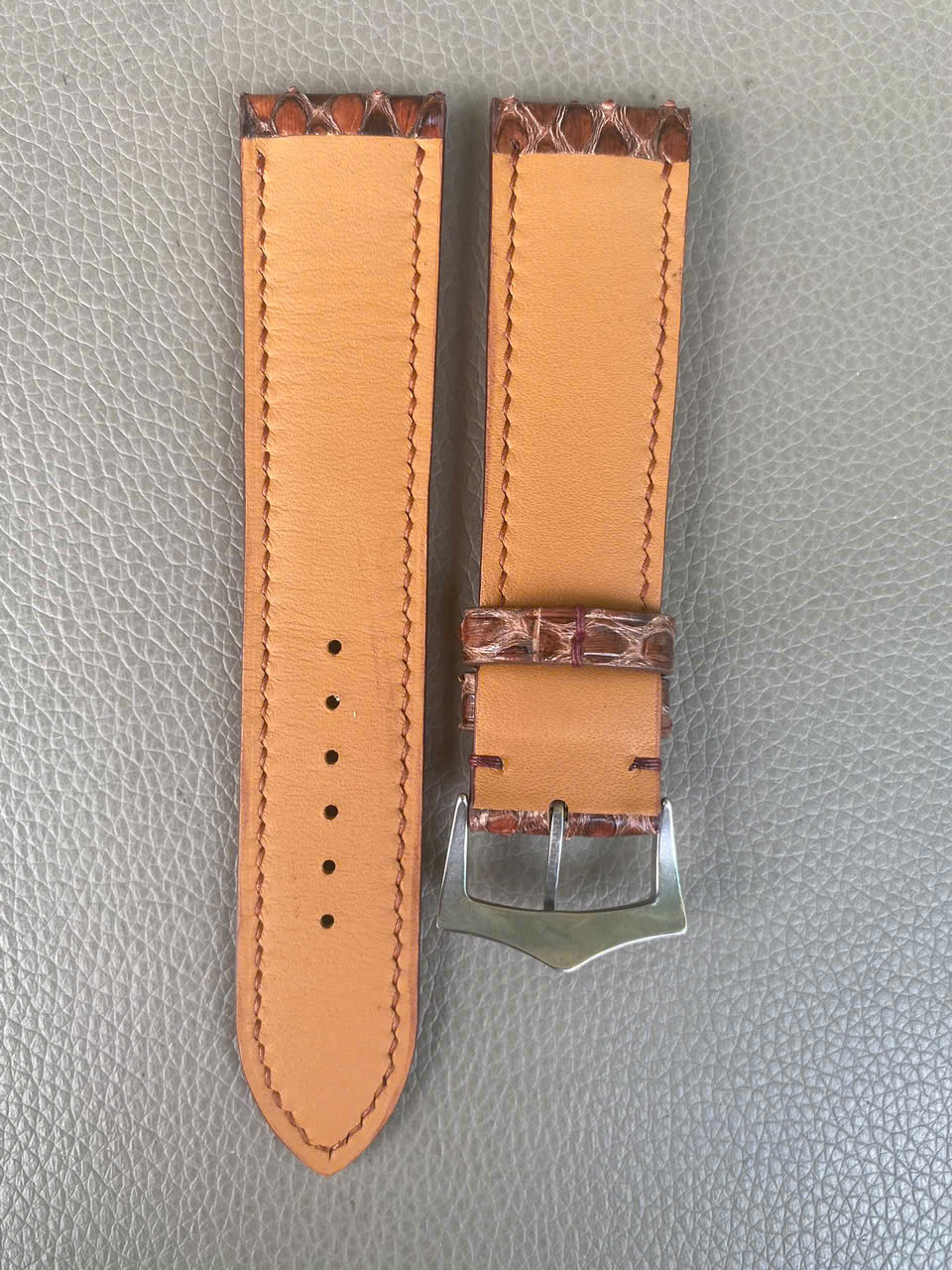 Brown Genuine Python leather Watch Strap Band - Image 2