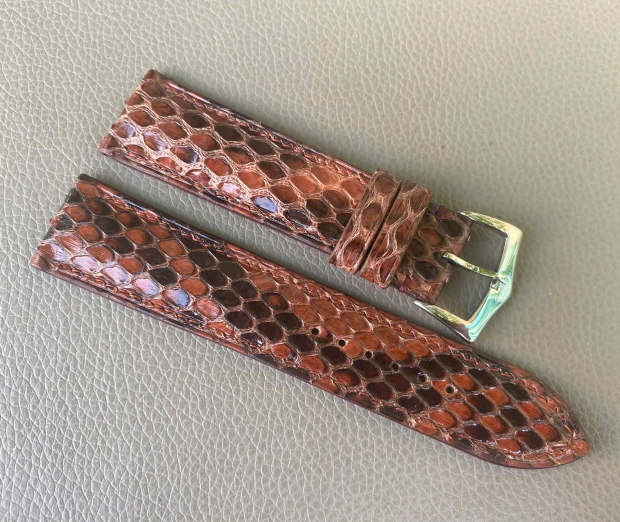 Brown Genuine Python leather Watch Strap Band