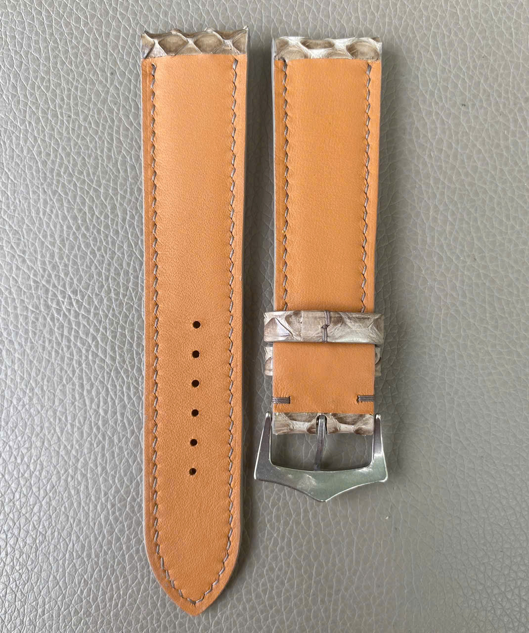 Gray Genuine Python leather Watch Strap Band - Image 2