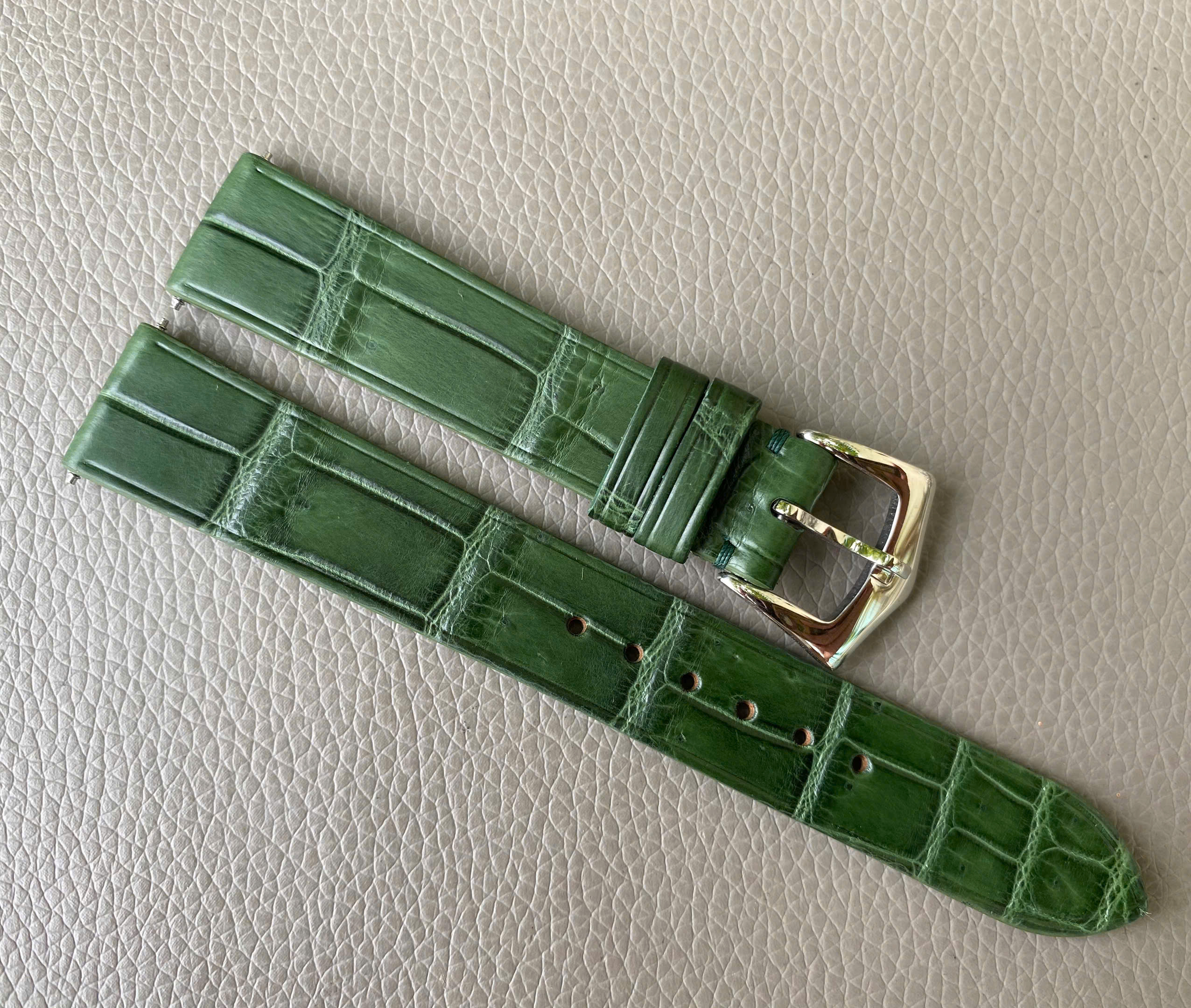 Green Genuine Alligator Crocodile Leather watch strap band