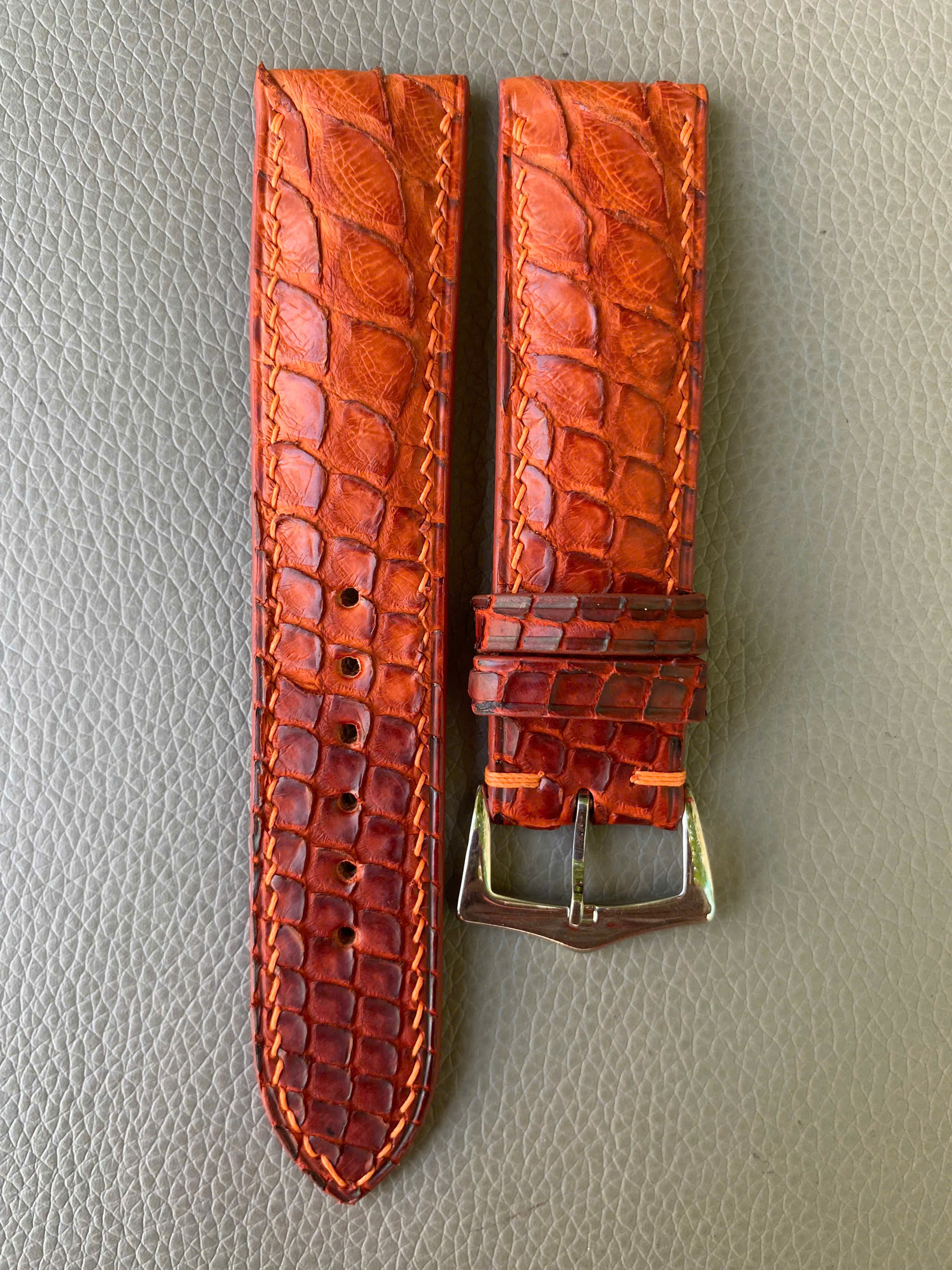 Orange Genuine Python leather Watch Strap Band - Image 2