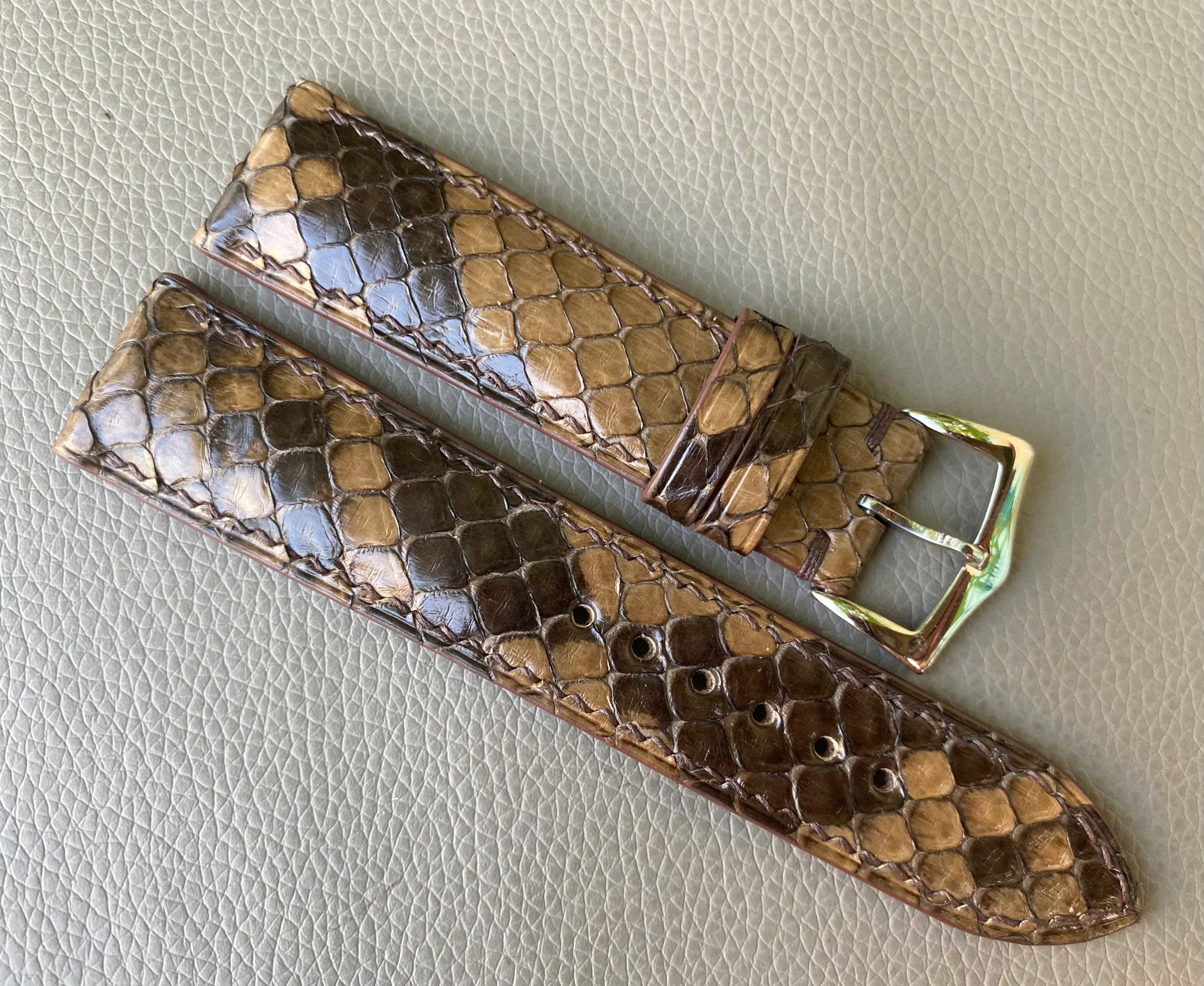Brown Genuine Python leather Watch Strap Band