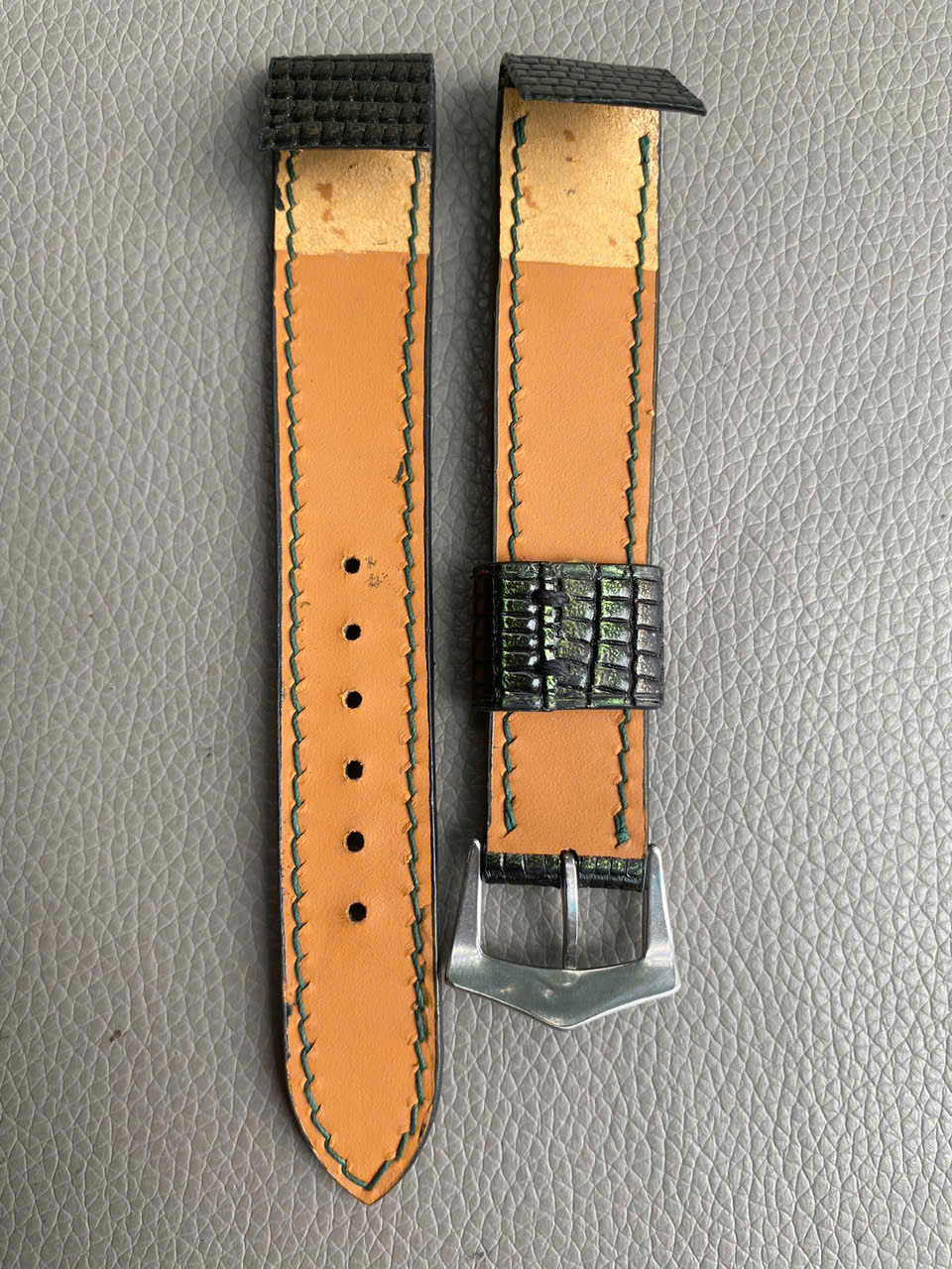 Green Genuine Lizard Leather Watch Strap Band - Image 3