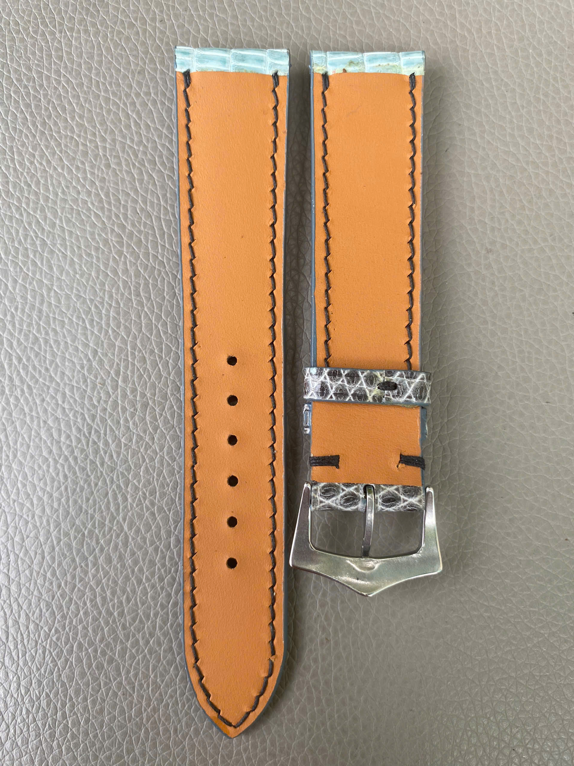 Turquoise Genuine Lizard Leather Watch Strap Band - Image 3