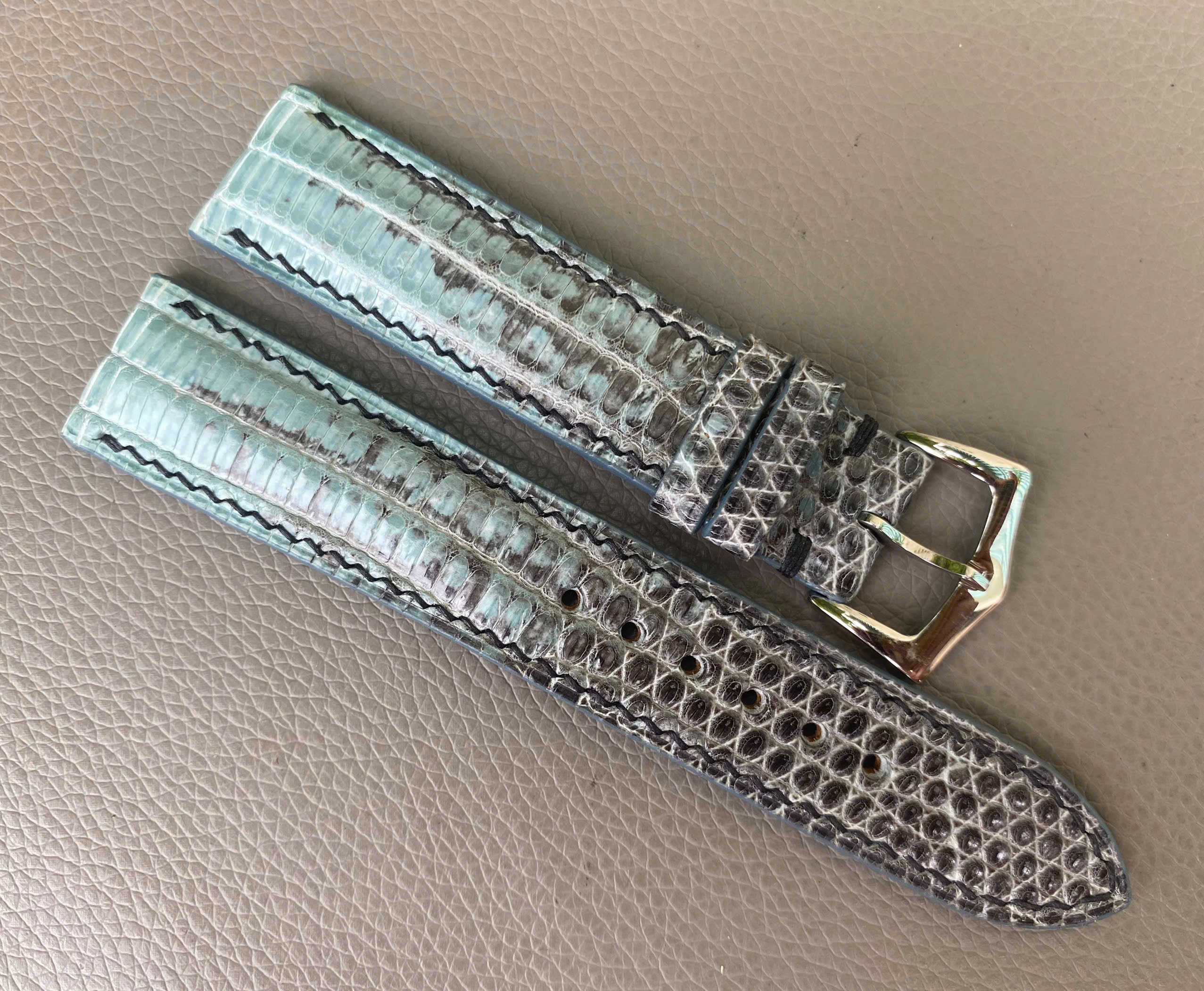 Turquoise Genuine Lizard Leather Watch Strap Band