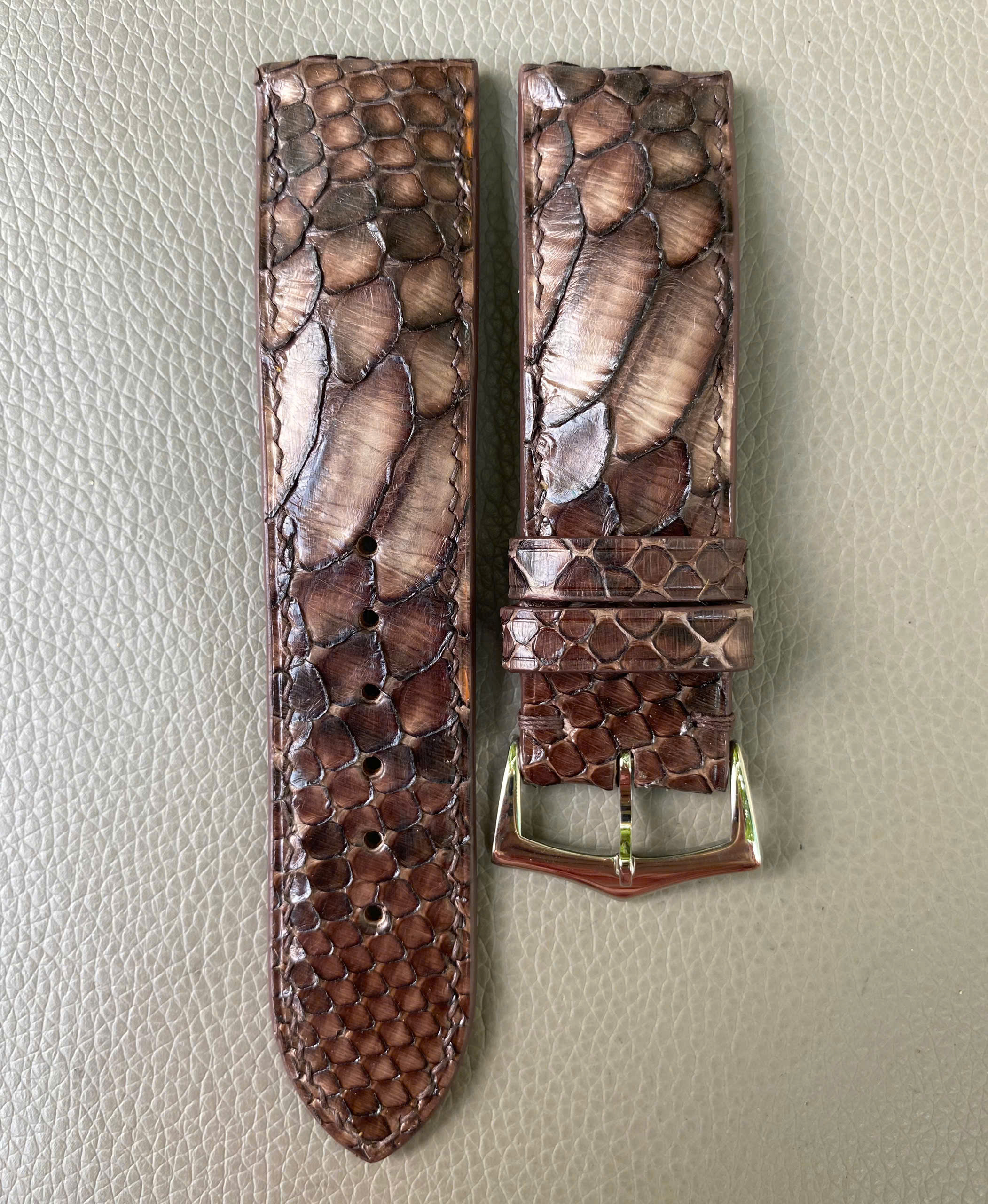 Brown Genuine Python leather Watch Strap Band - Image 2