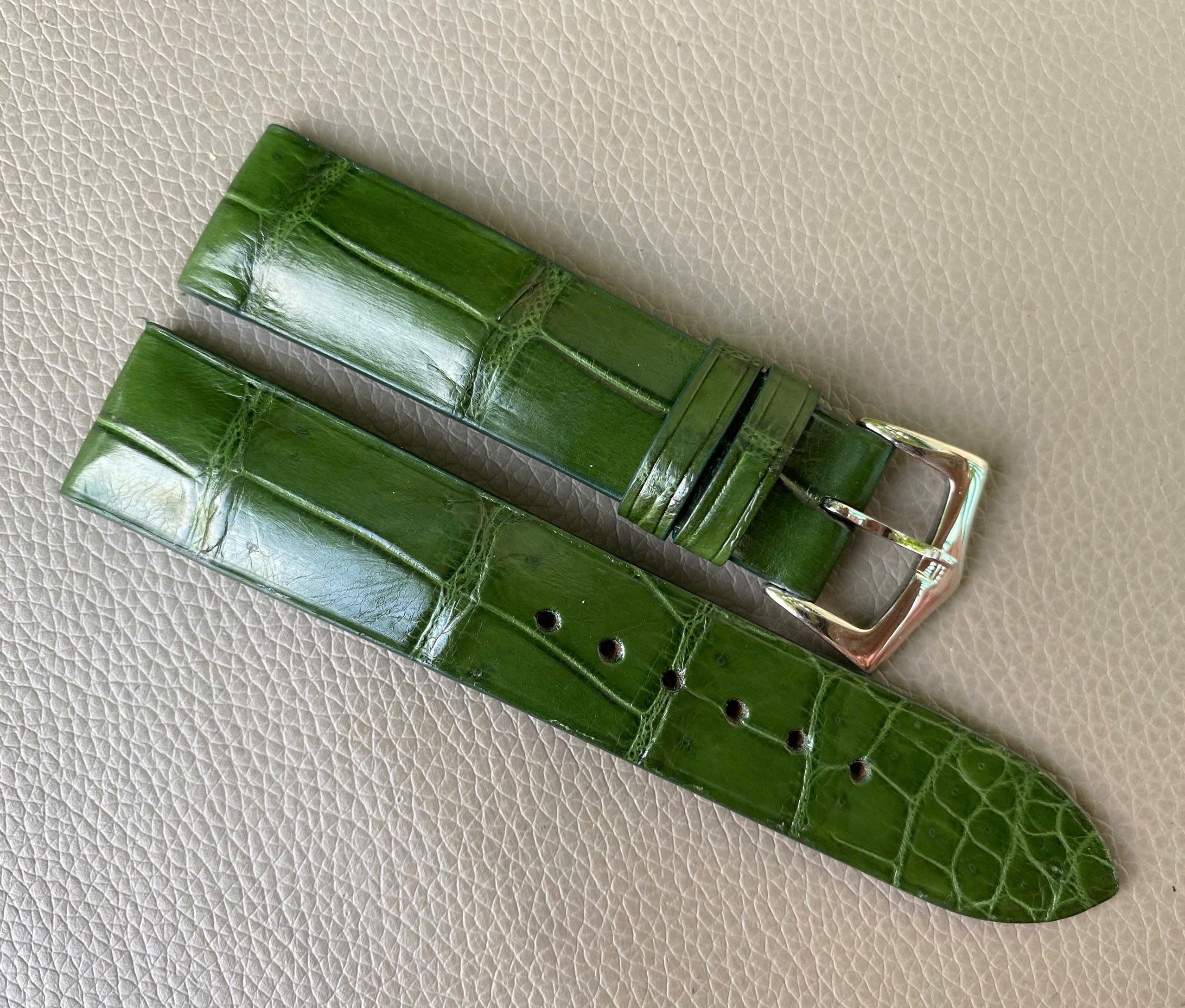 Green Genuine Alligator Crocodile Leather watch strap band