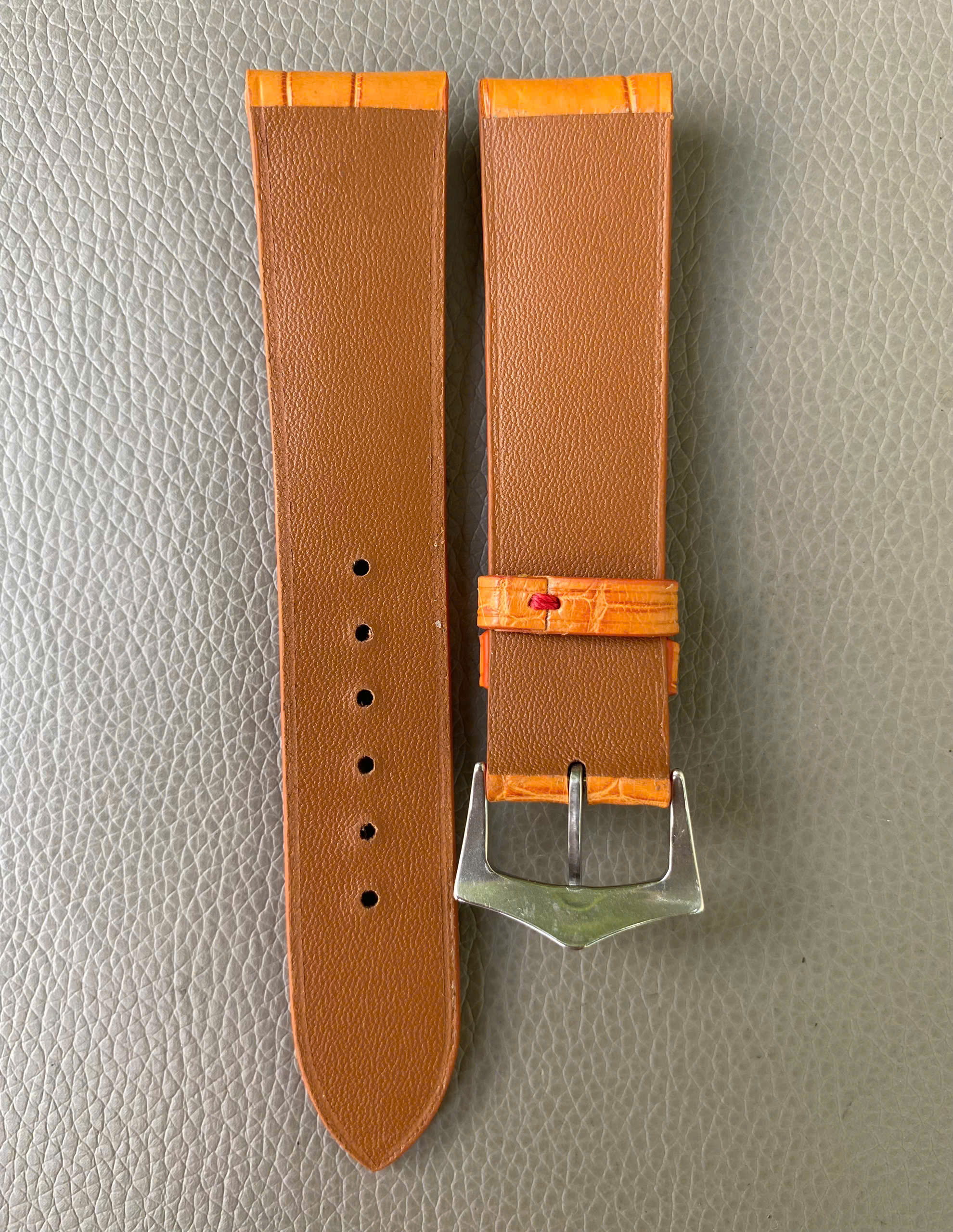 Tan Genuine Alligator Crocodile Leather watch strap band - Image 3
