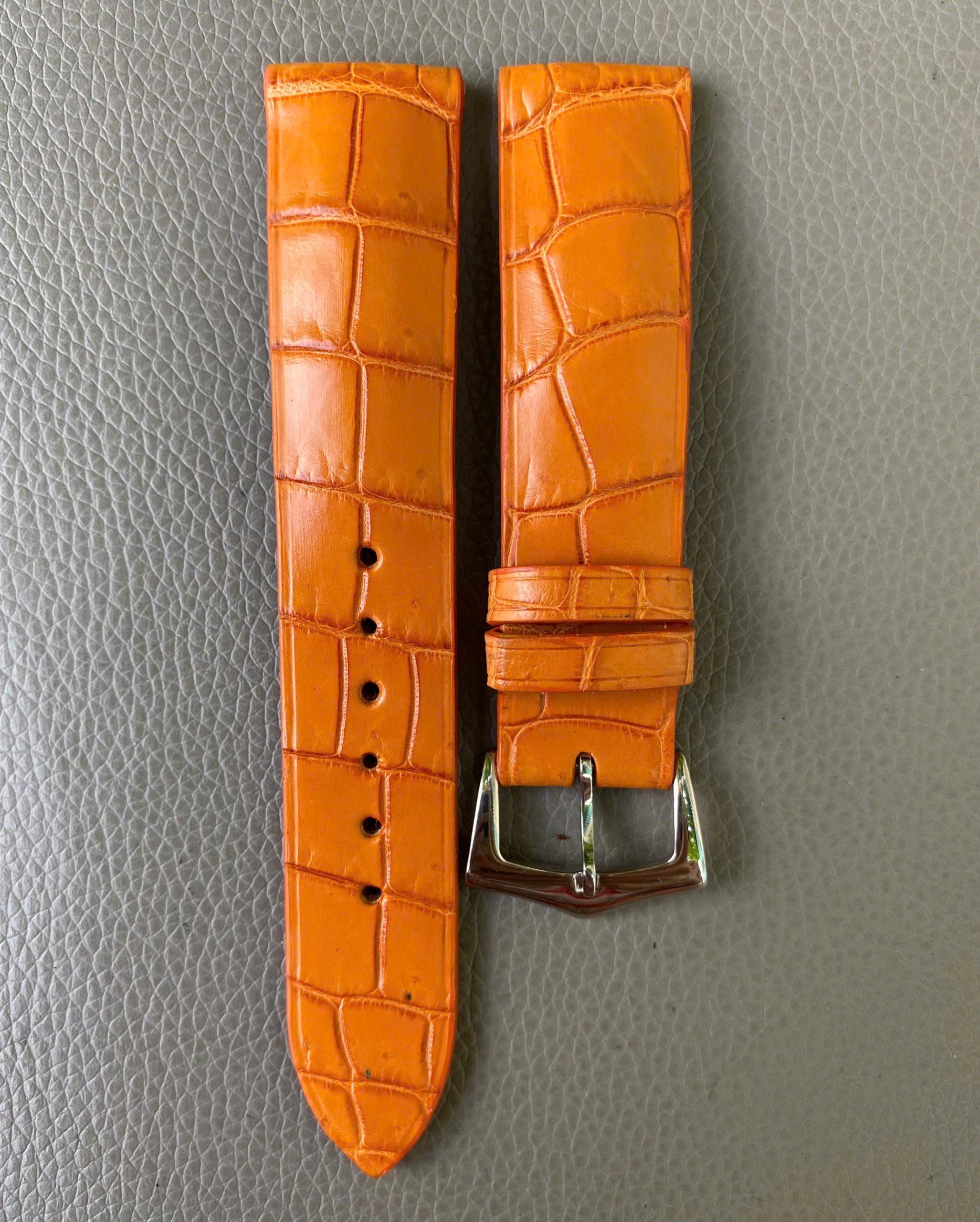 Tan Genuine Alligator Crocodile Leather watch strap band - Image 2