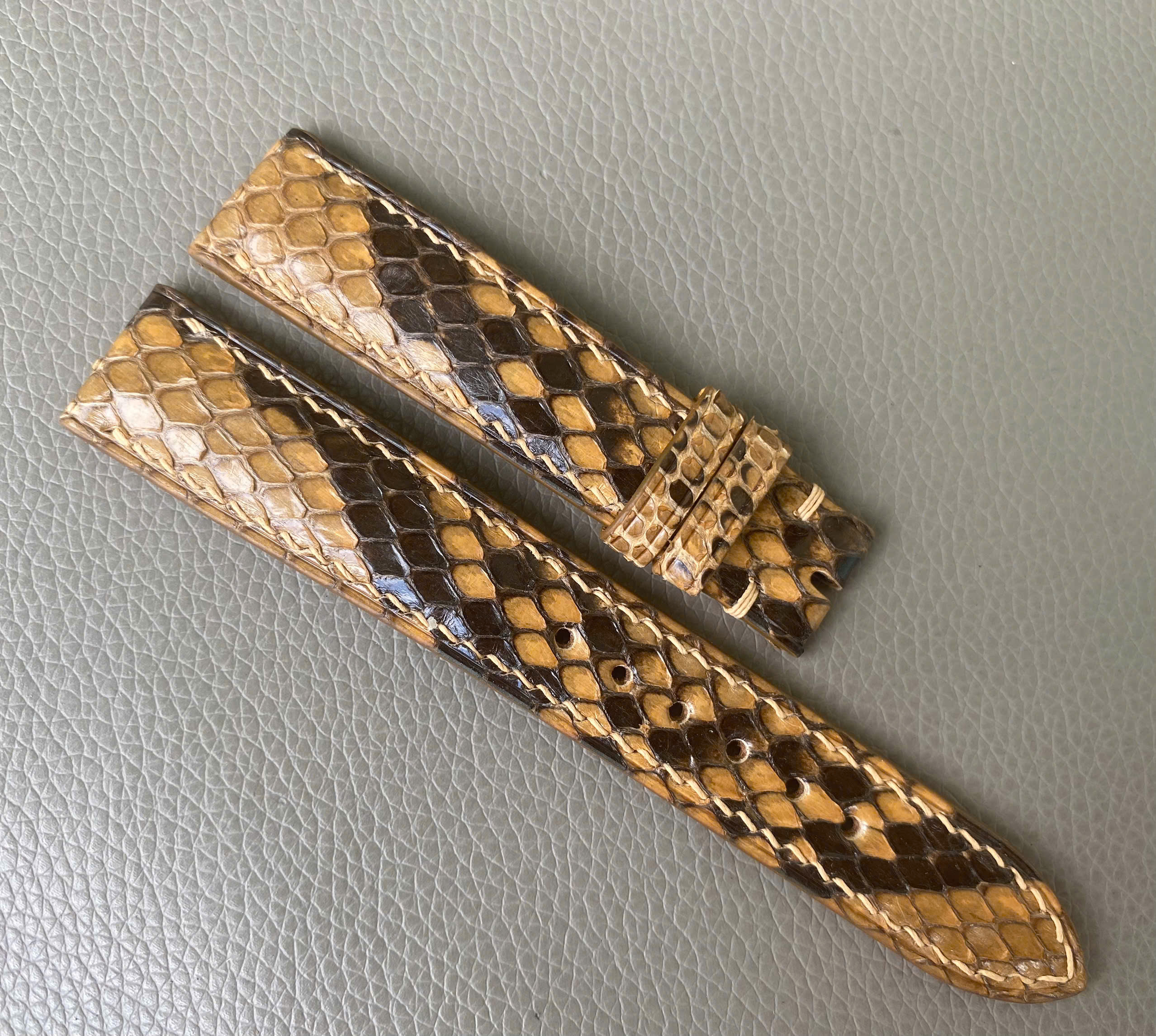 Brown Genuine Python leather Watch Strap Band