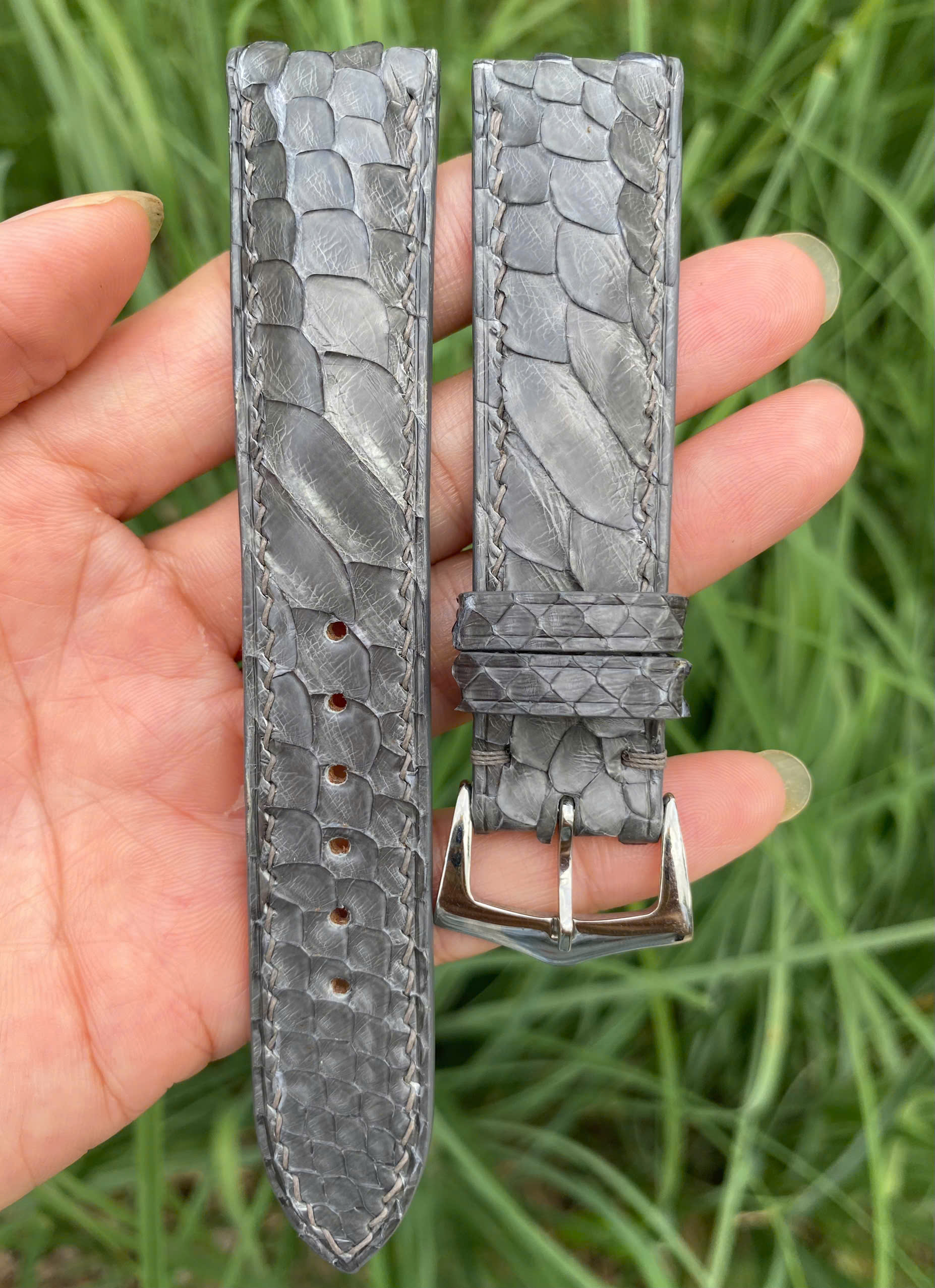 Gray Genuine Python leather Watch Strap Band - Image 2