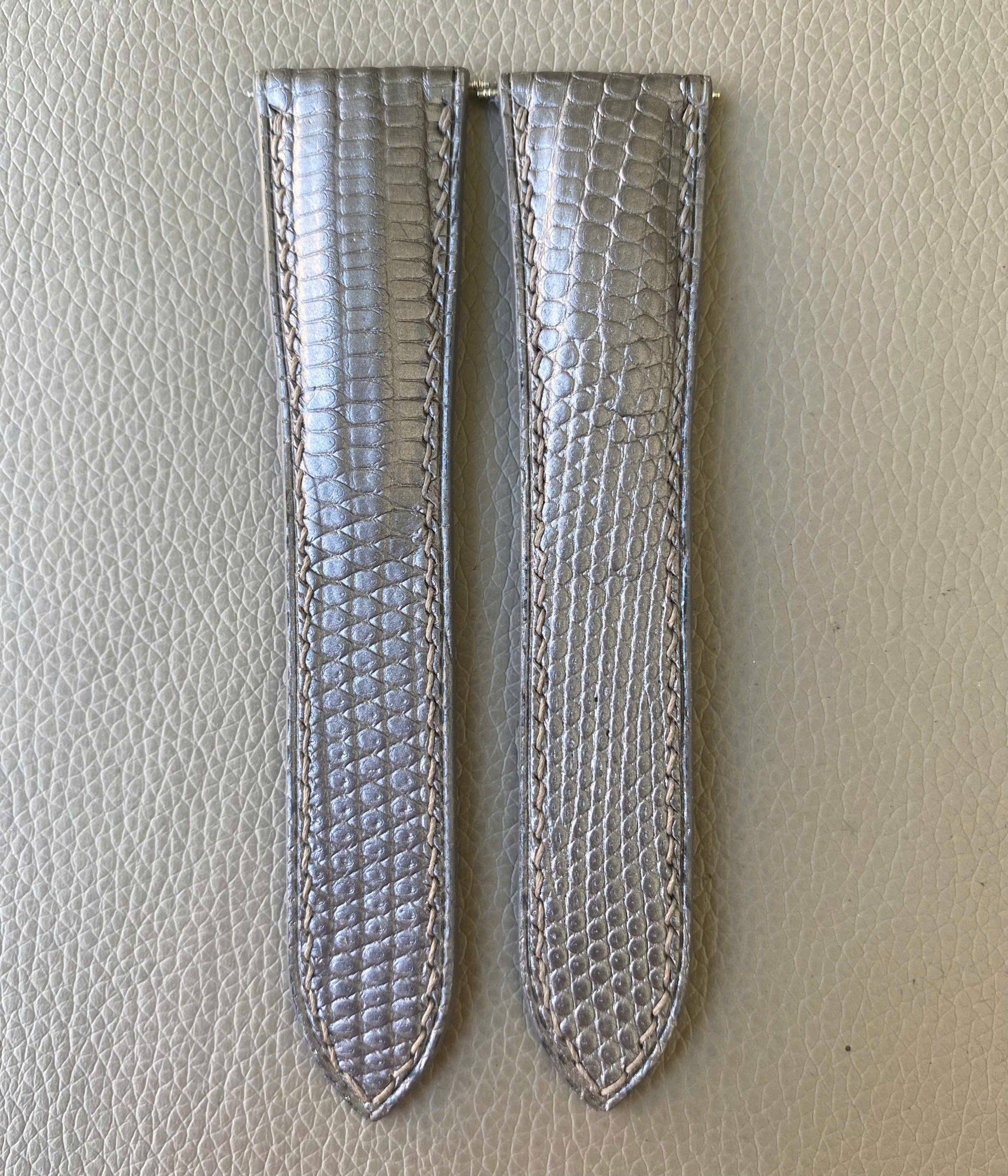 Gray Genuine Lizard Leather Watch Strap Band - Image 2