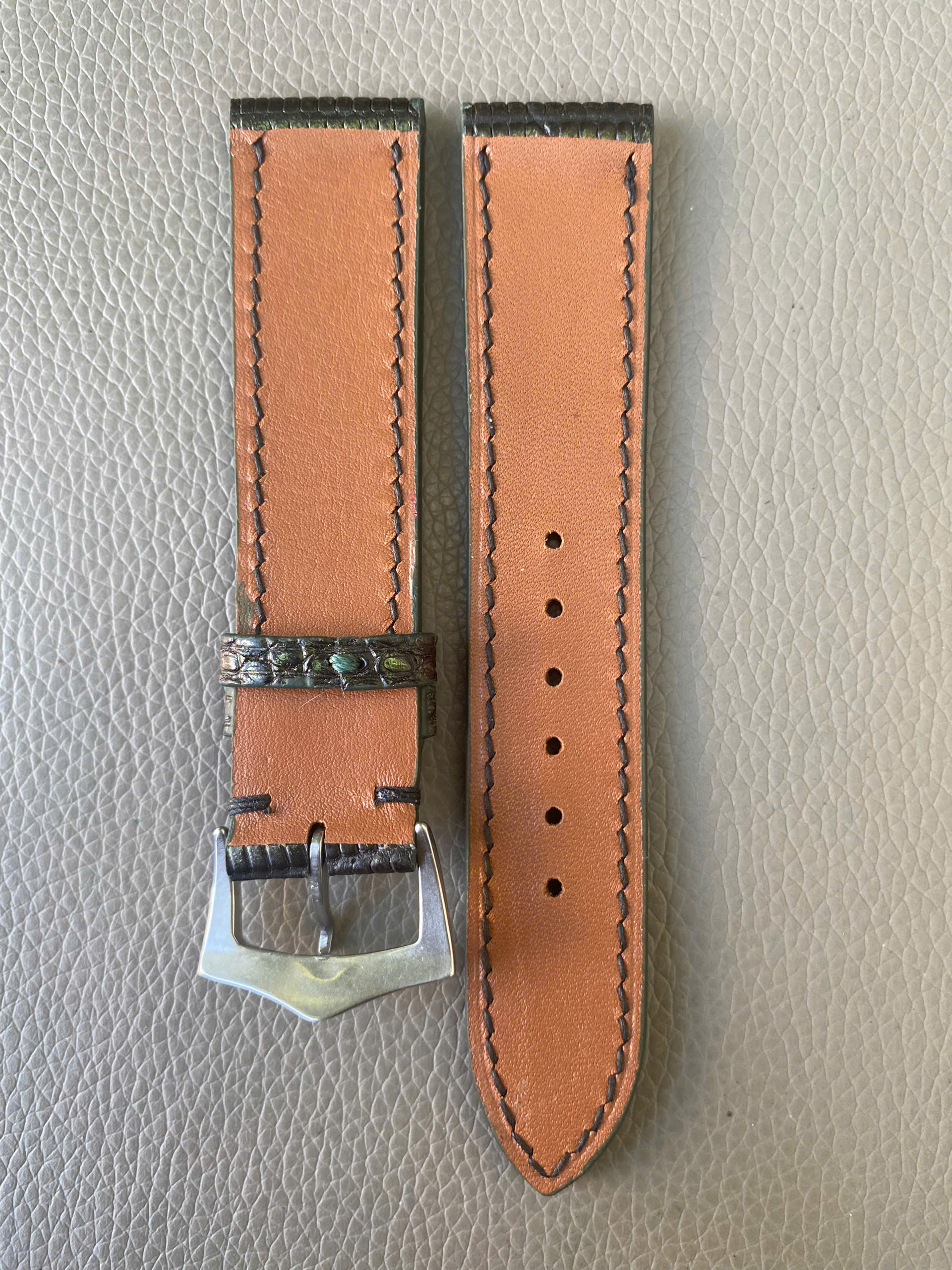 Green Genuine Lizard Leather Watch Strap Band - Image 3