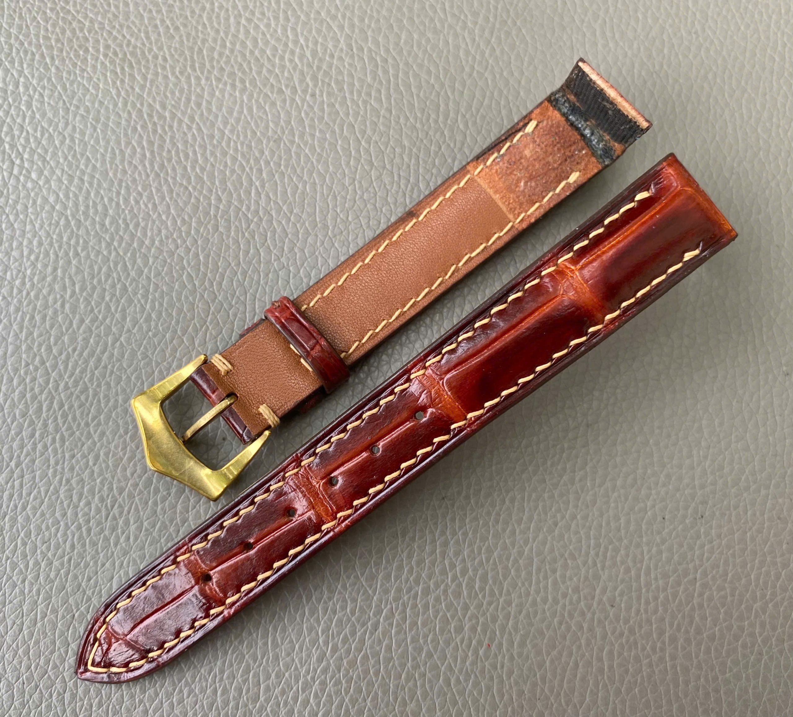 Open Ended Genuine Alligator Crocodile Leather watch strap band