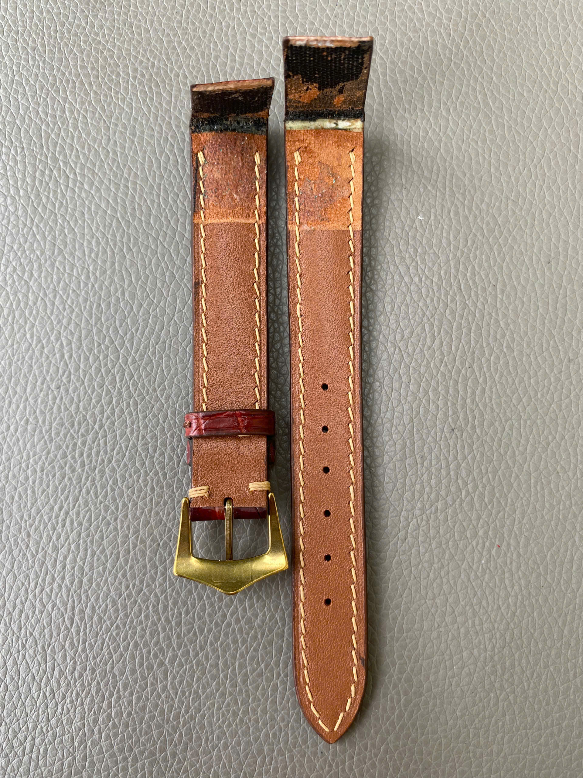 Open Ended Genuine Alligator Crocodile Leather watch strap band - Image 3