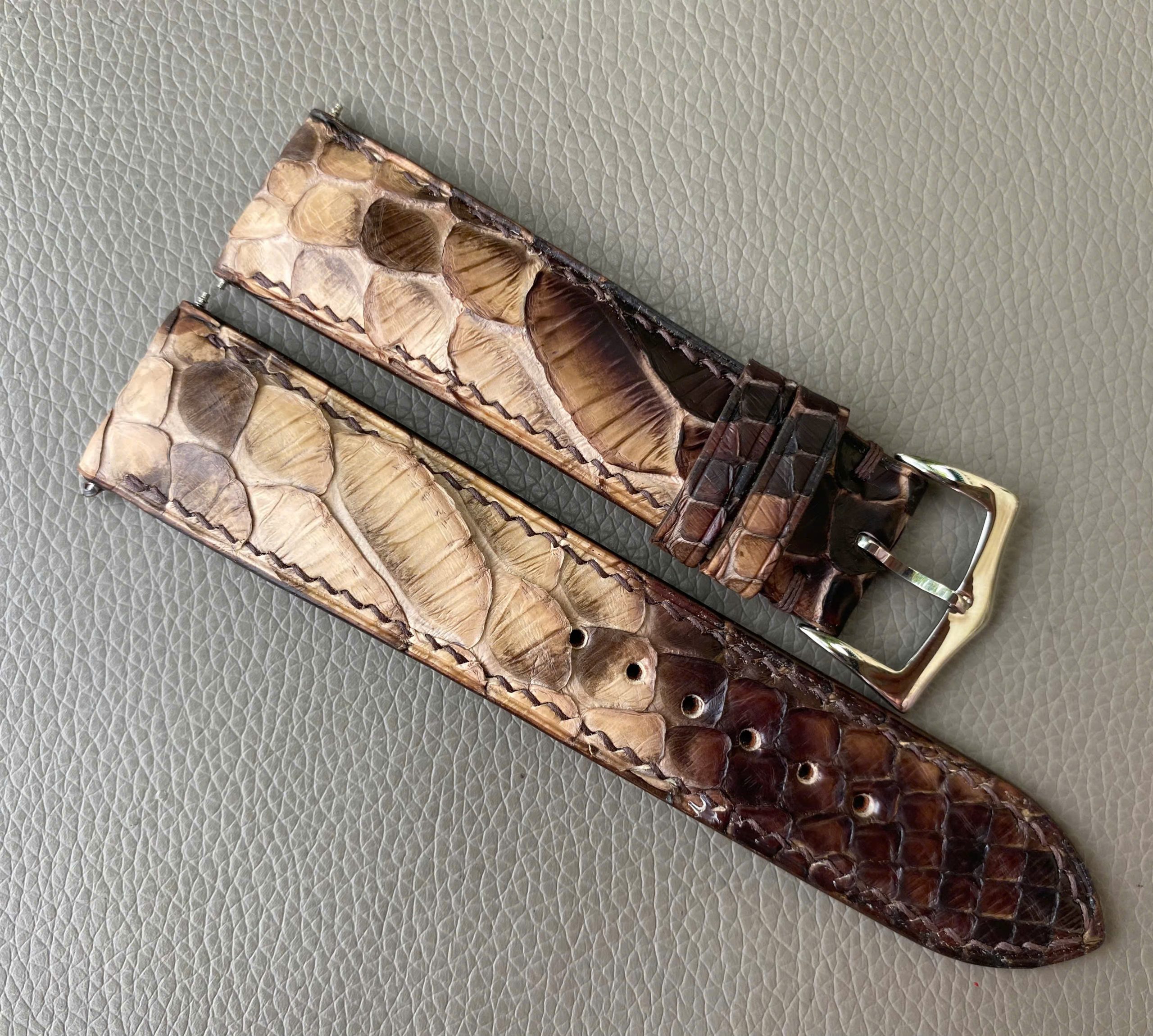 Brown Genuine Python leather Watch Strap Band