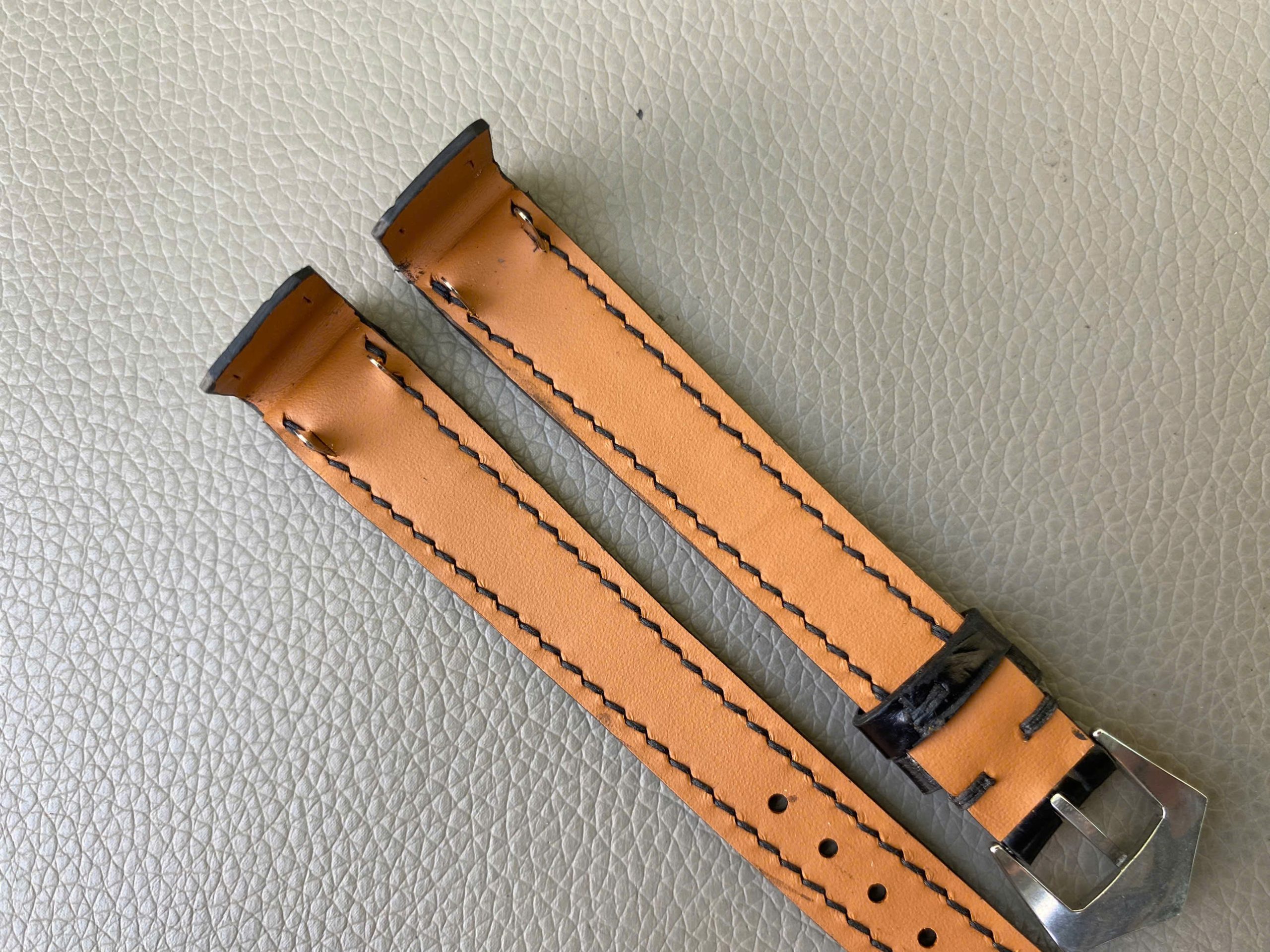 Open Ended Genuine Alligator Crocodile Leather watch strap band - Image 3