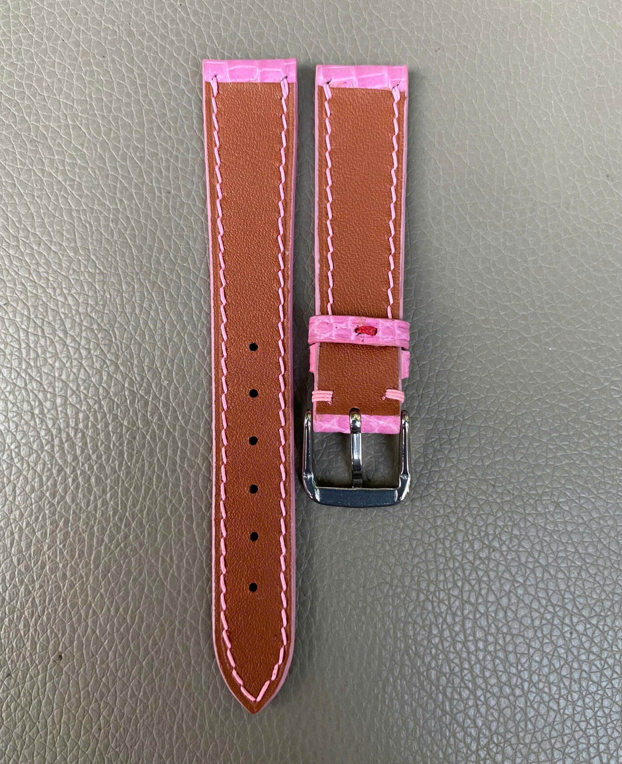Pink Genuine Lizard Leather Watch Strap Band - Image 3