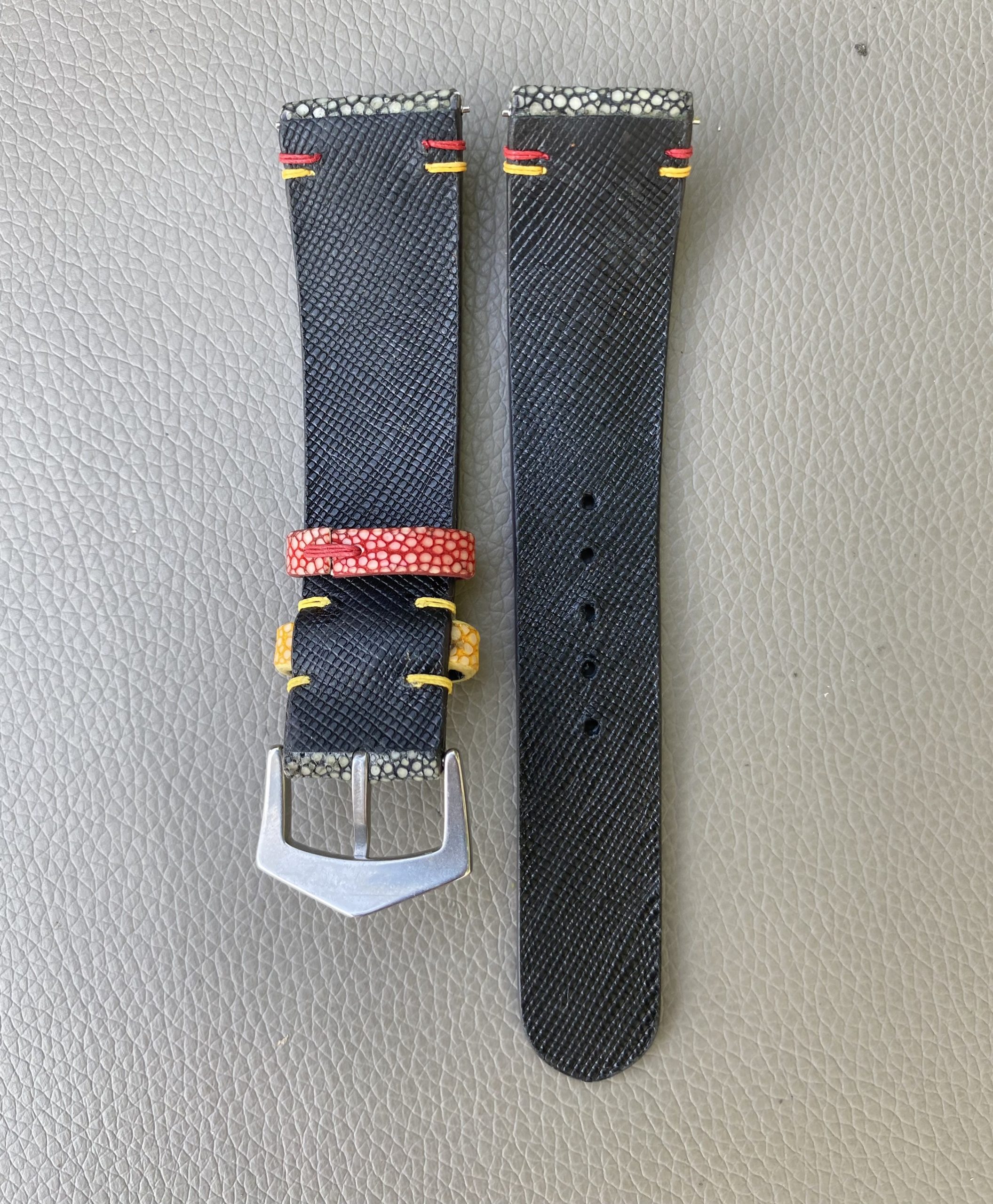 Gray Black Genuine stingray leather Watch Strap Band - Image 3