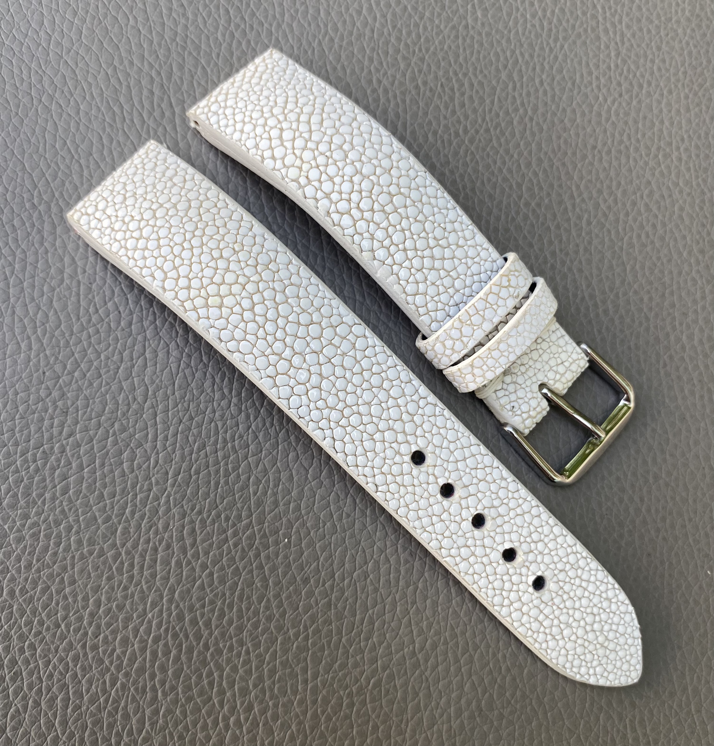 White Genuine stingray leather Watch Strap Band