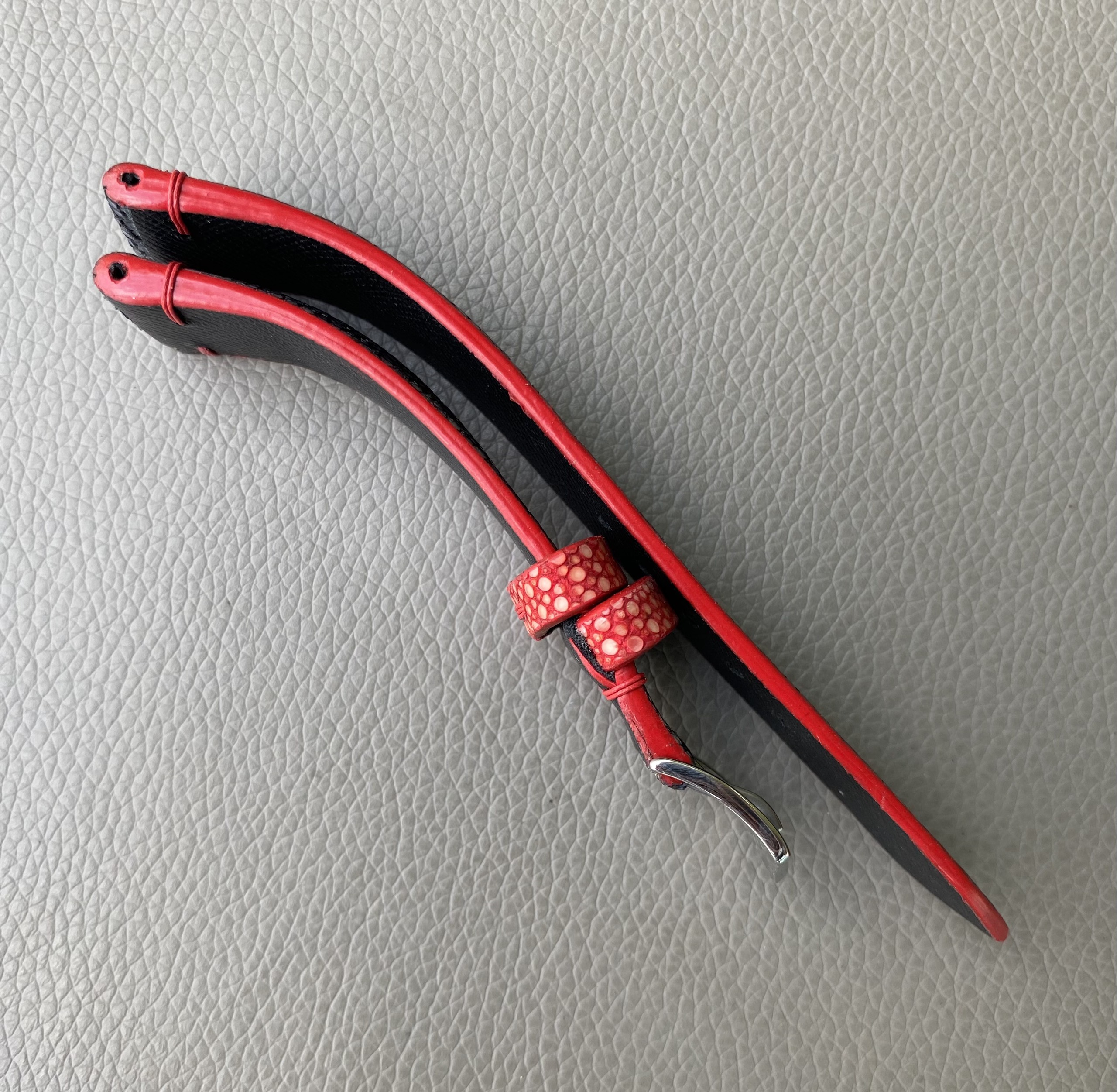 Black Genuine stingray leather Watch Strap Band - Image 3