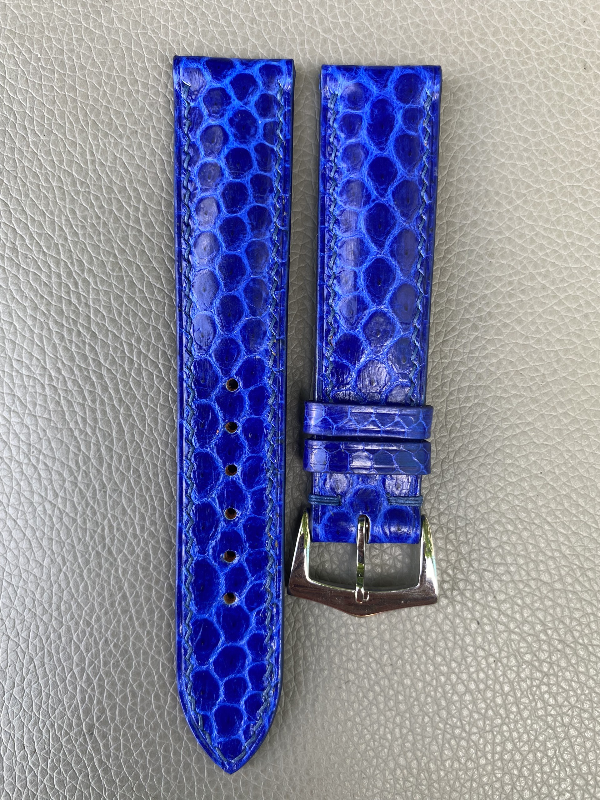 Genuine Snake Leather Watch Strap Band-Blue - Image 2