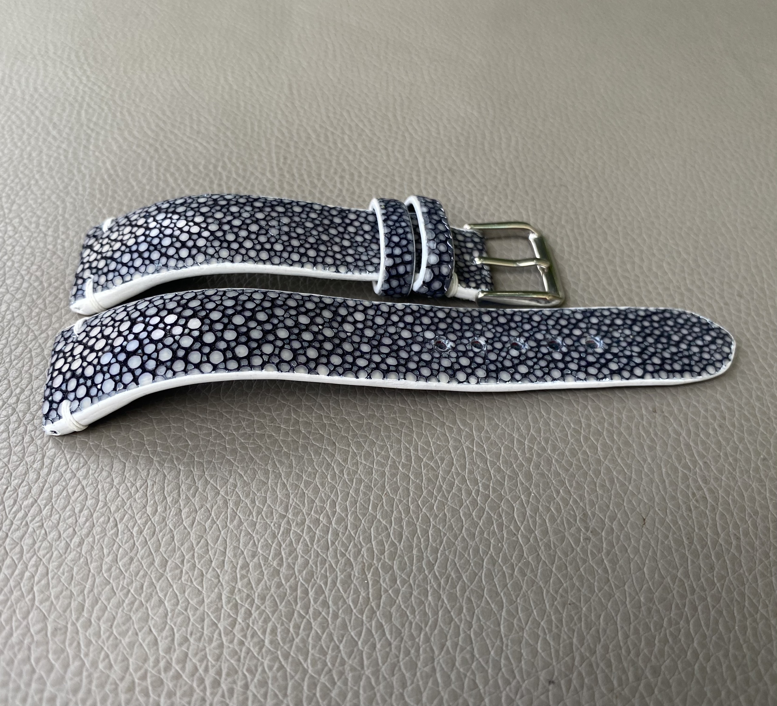Black Genuine stingray leather Watch Strap Band
