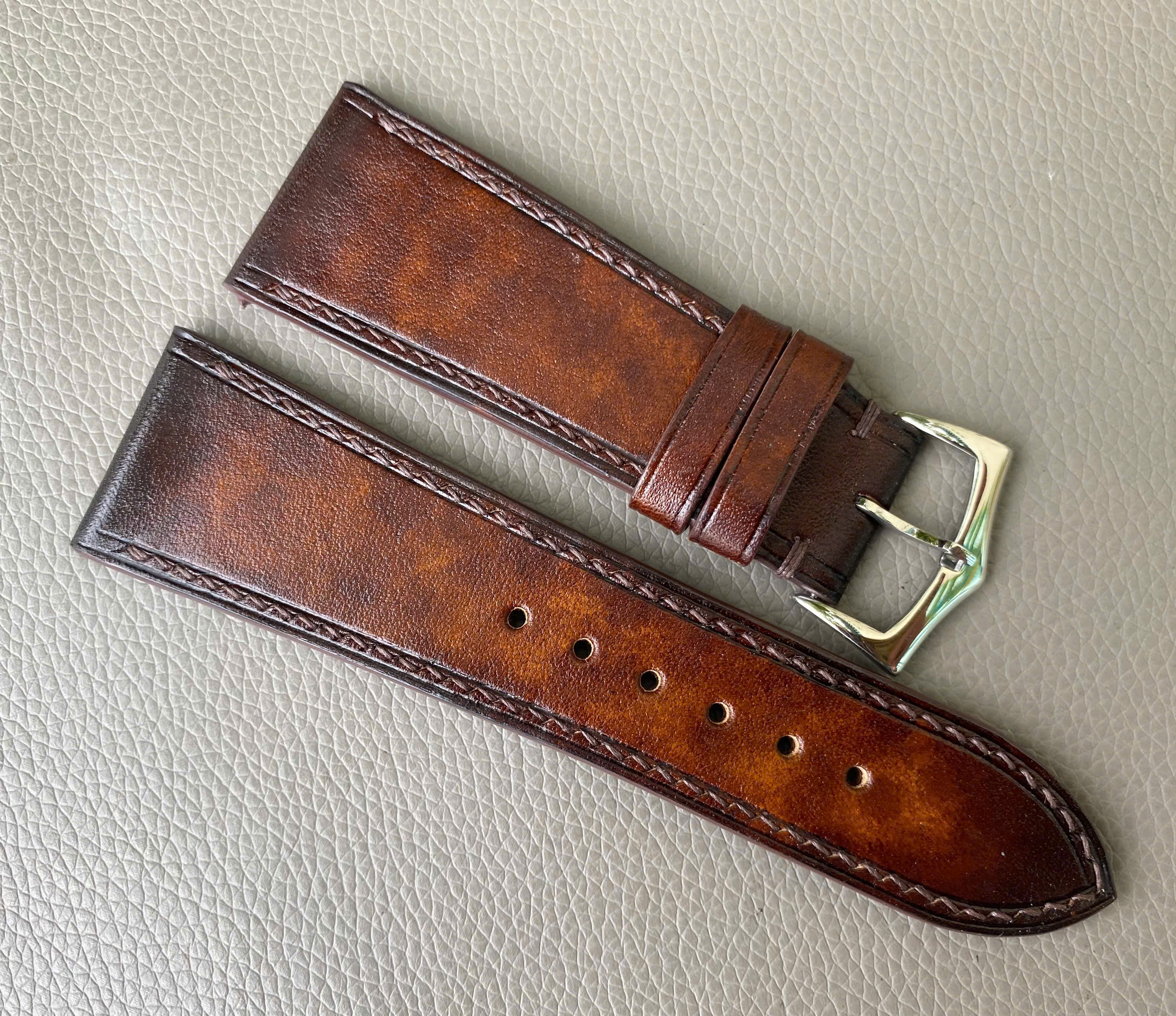 Patina brown Genuine Cow leather Watch Strap Band