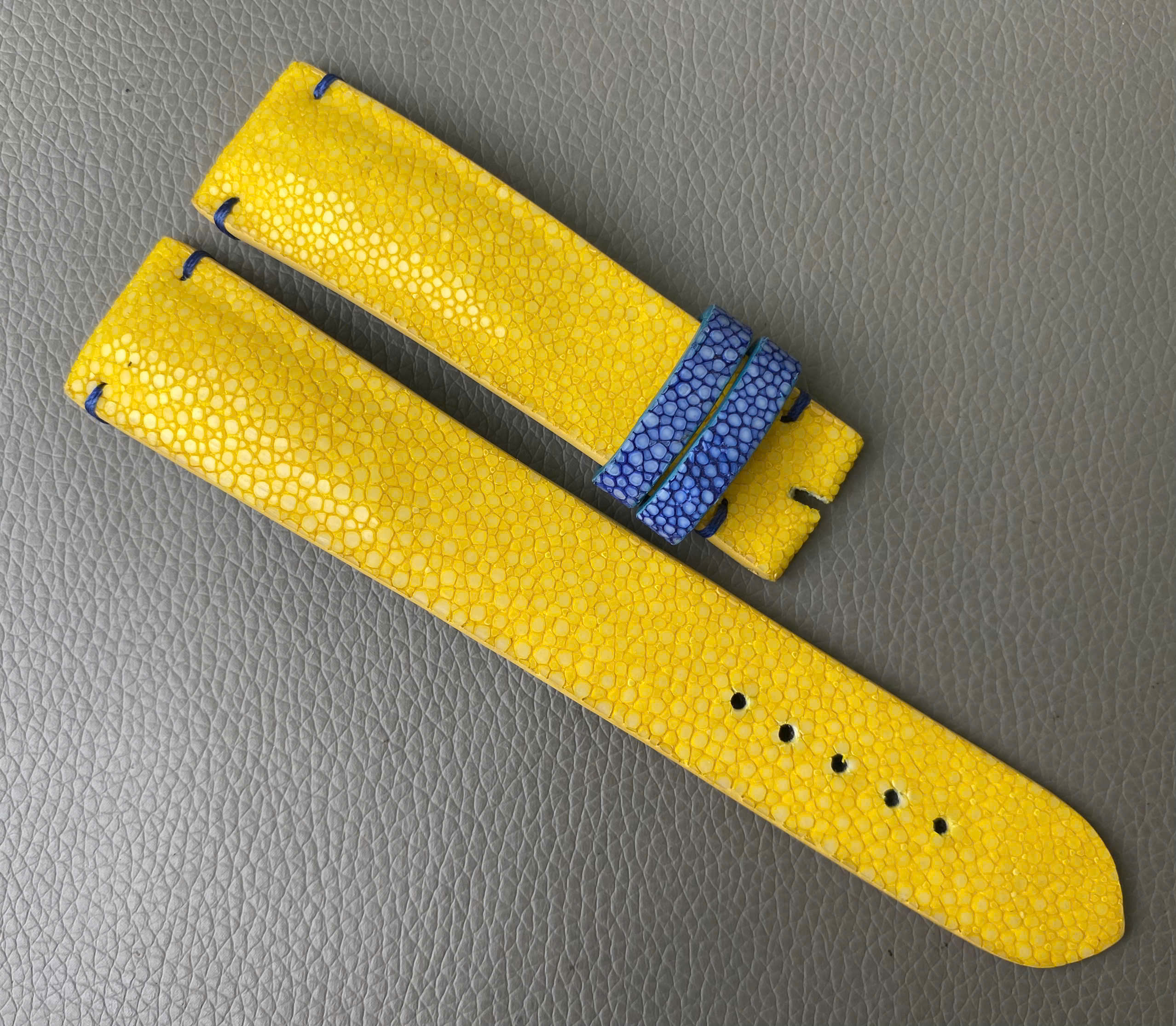Yellow Genuine stingray leather Watch Strap Band