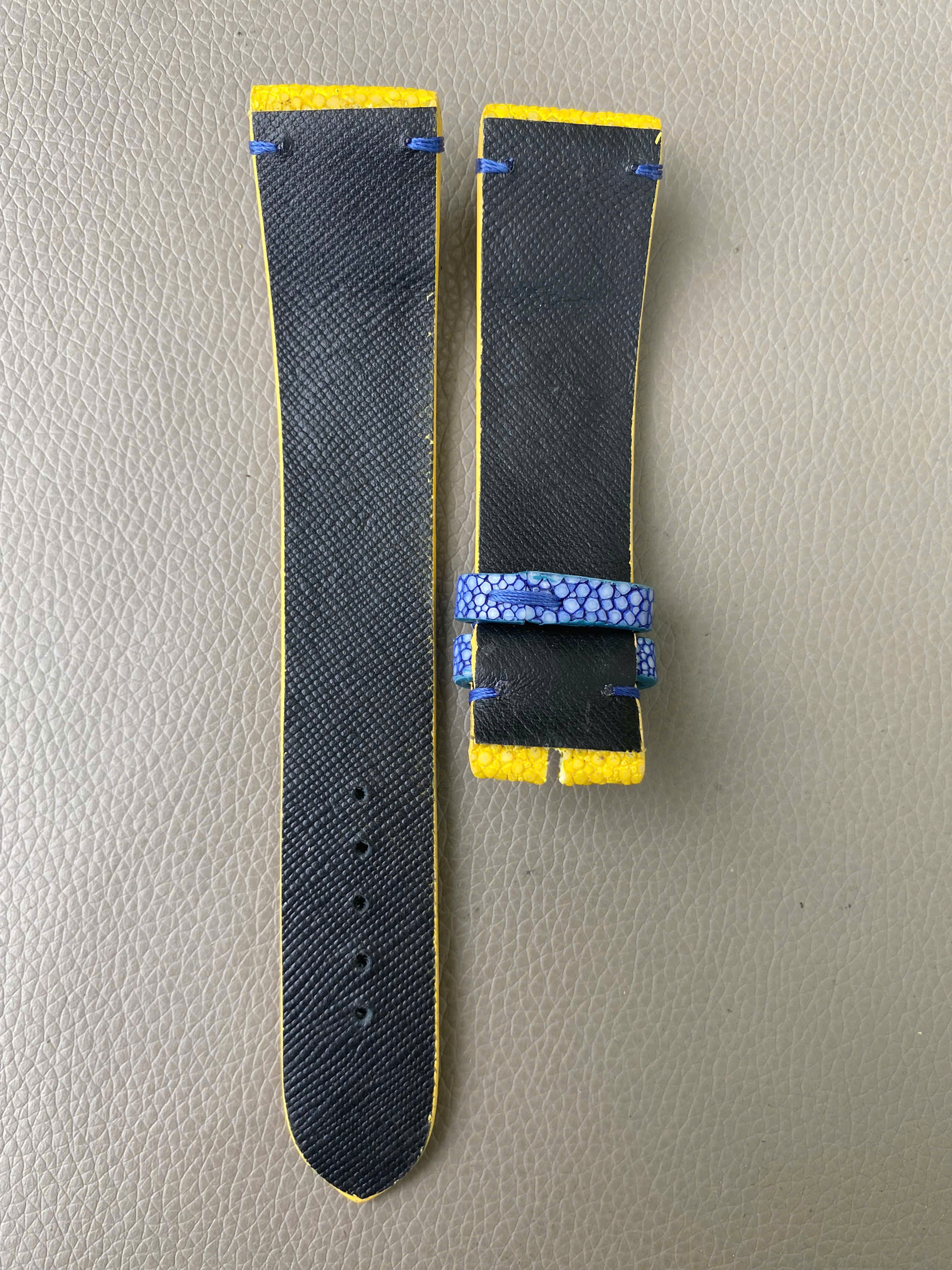 Yellow Genuine stingray leather Watch Strap Band - Image 3