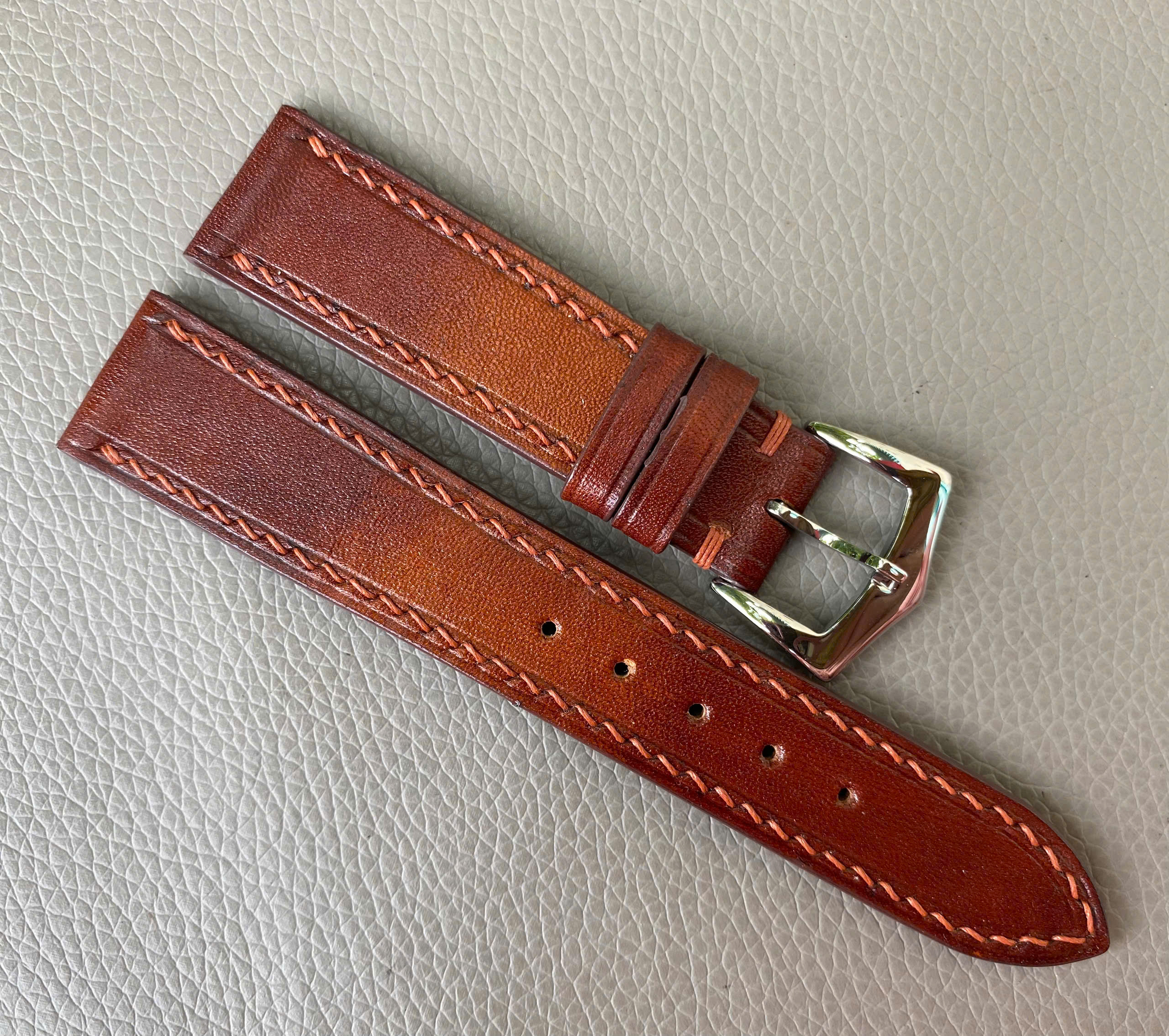 Brown Genuine Cow leather Watch Strap Band