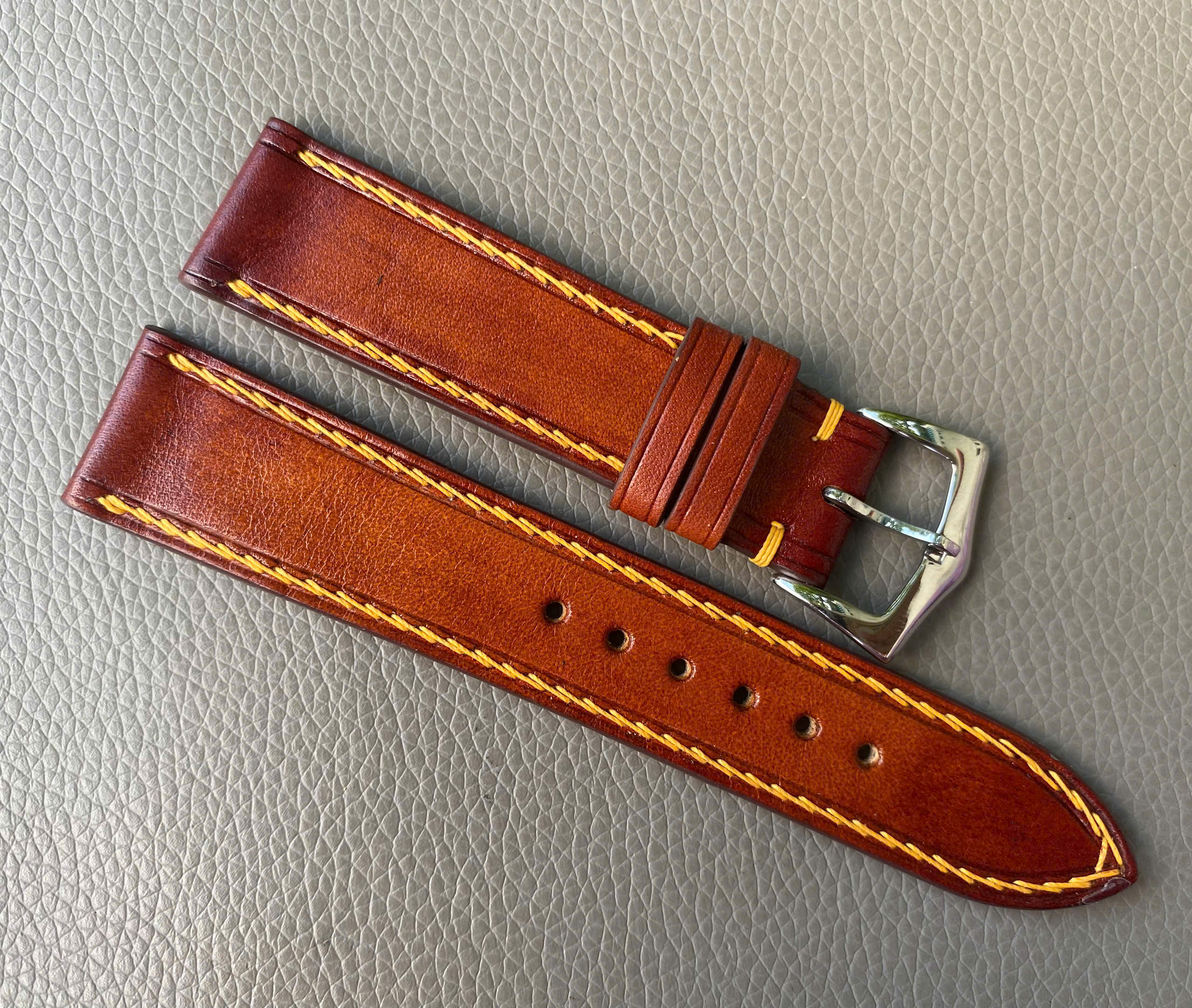 Cognac Genuine Cow leather Watch Strap Band