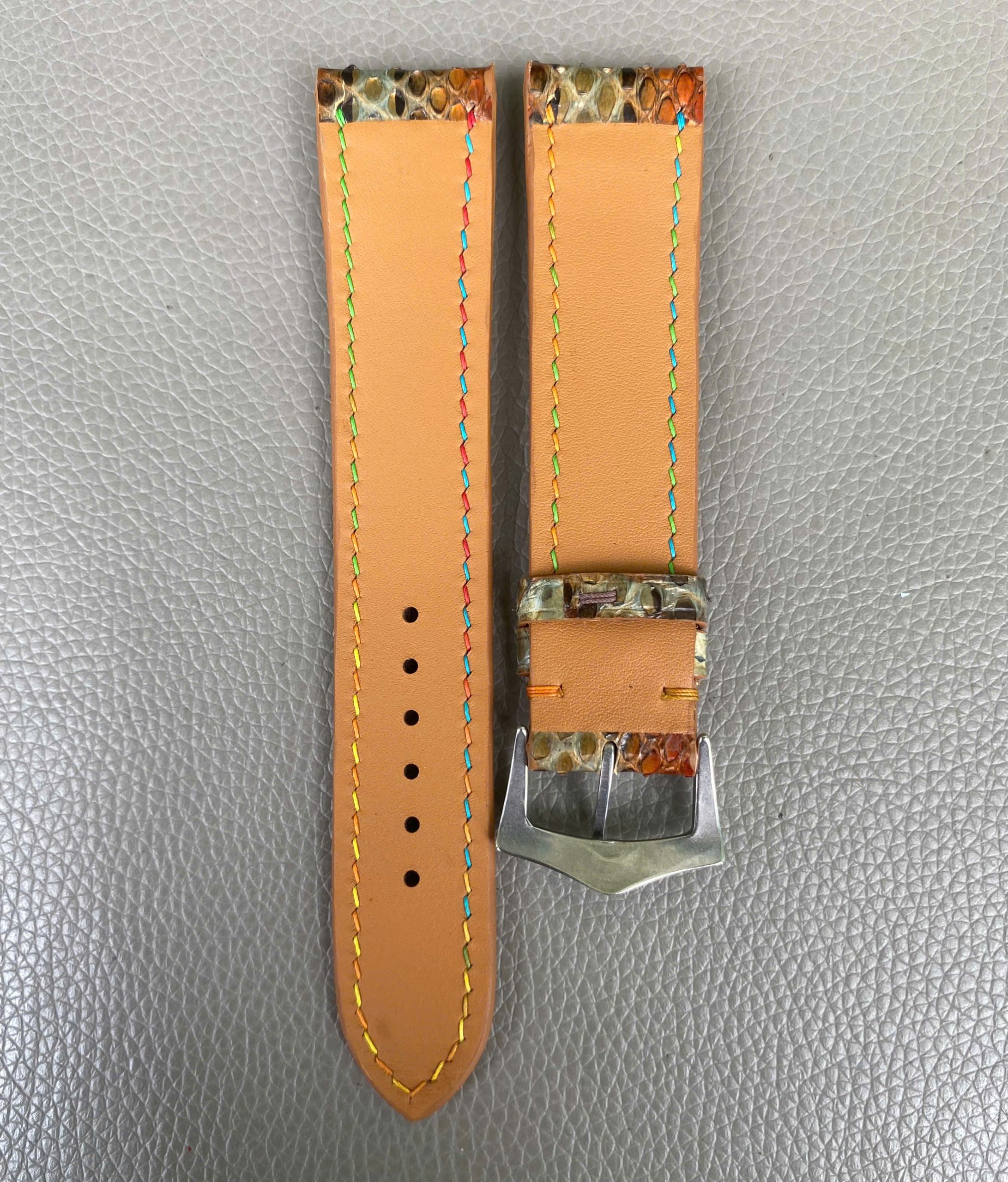 Orange Genuine Python leather Watch Strap Band - Image 3