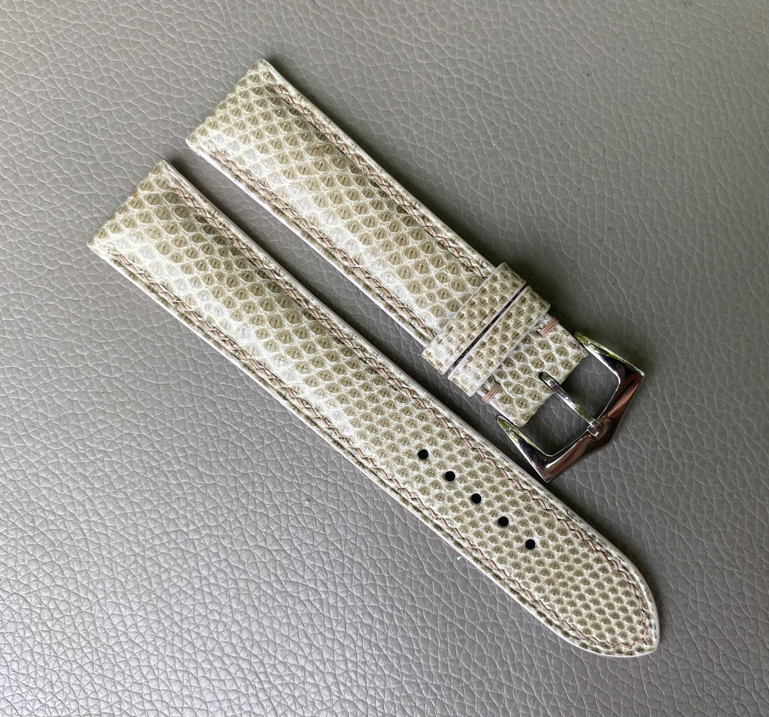 Genuine Karung Snake Leather Watch Strap Band-Gray
